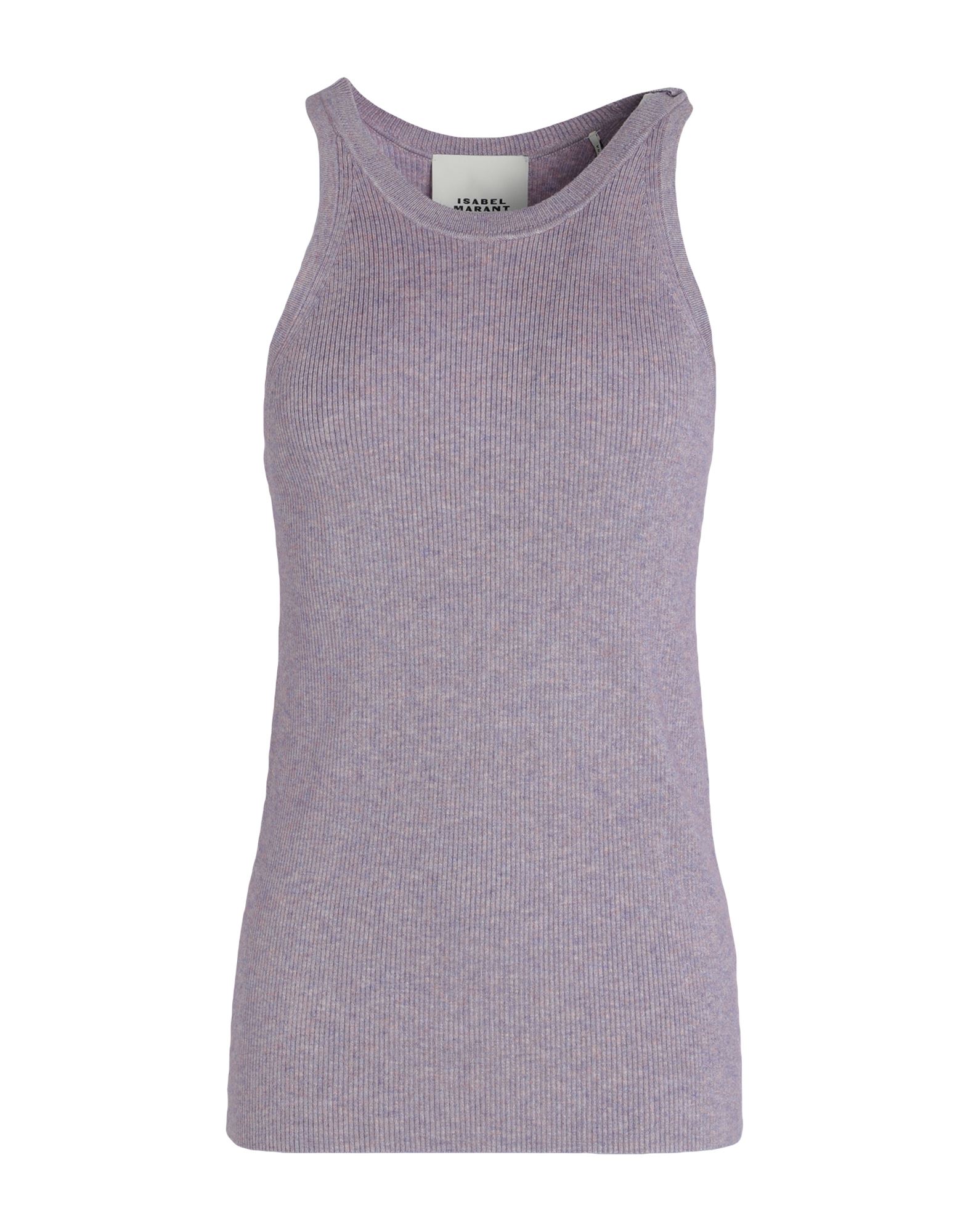 니트 소재, 라이트웨이트 니트, 장식 부착 없음, 솔리드 컬러, 크루넥, 슬리브리스, 포켓 없음, 스트레치, 탑. 이미지