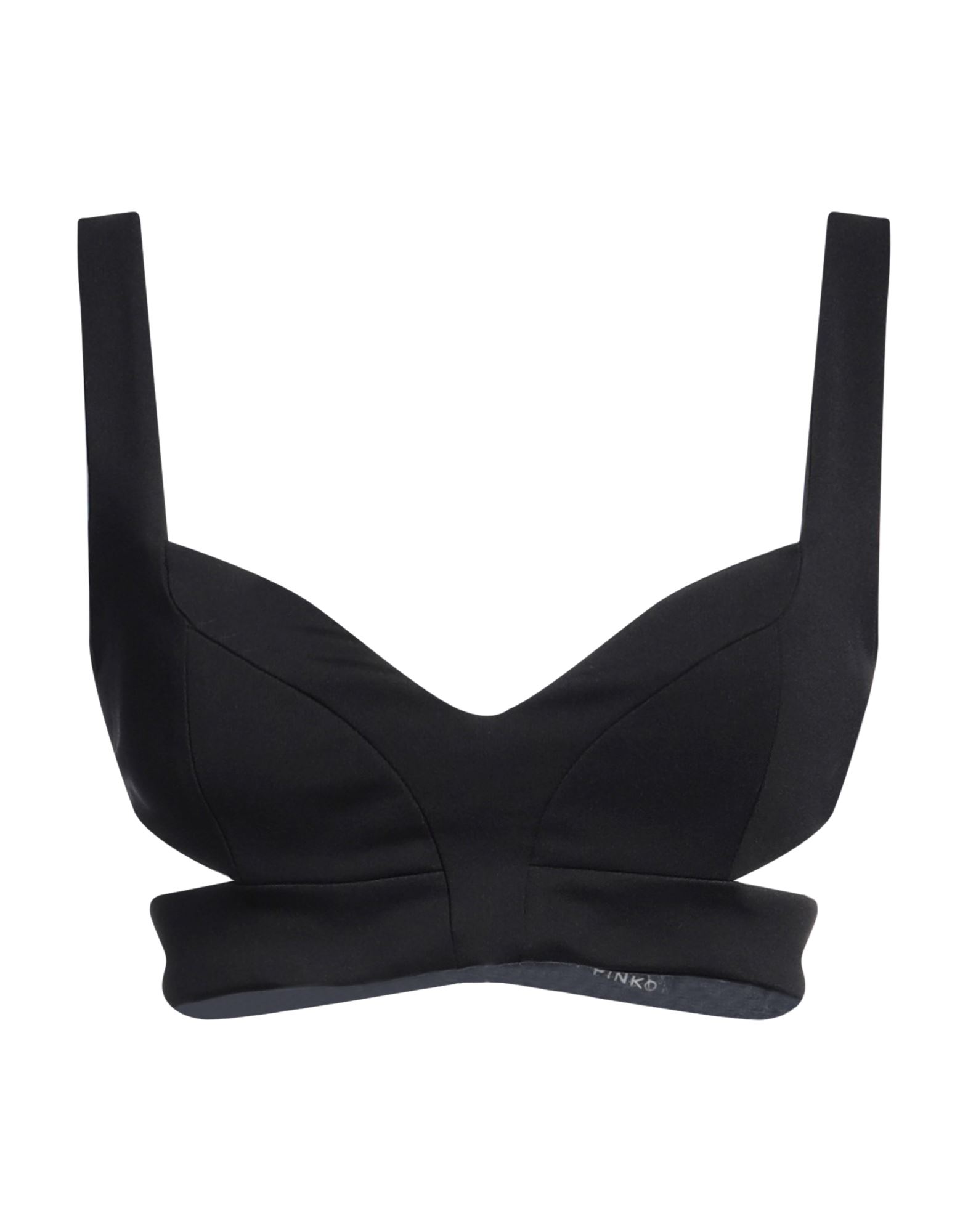 저지, 장식 부착 없음, 솔리드 컬러, 딥 네크라인, 슬리브리스, 후크 여밈, 스트레치, 크롭 탑. 이미지