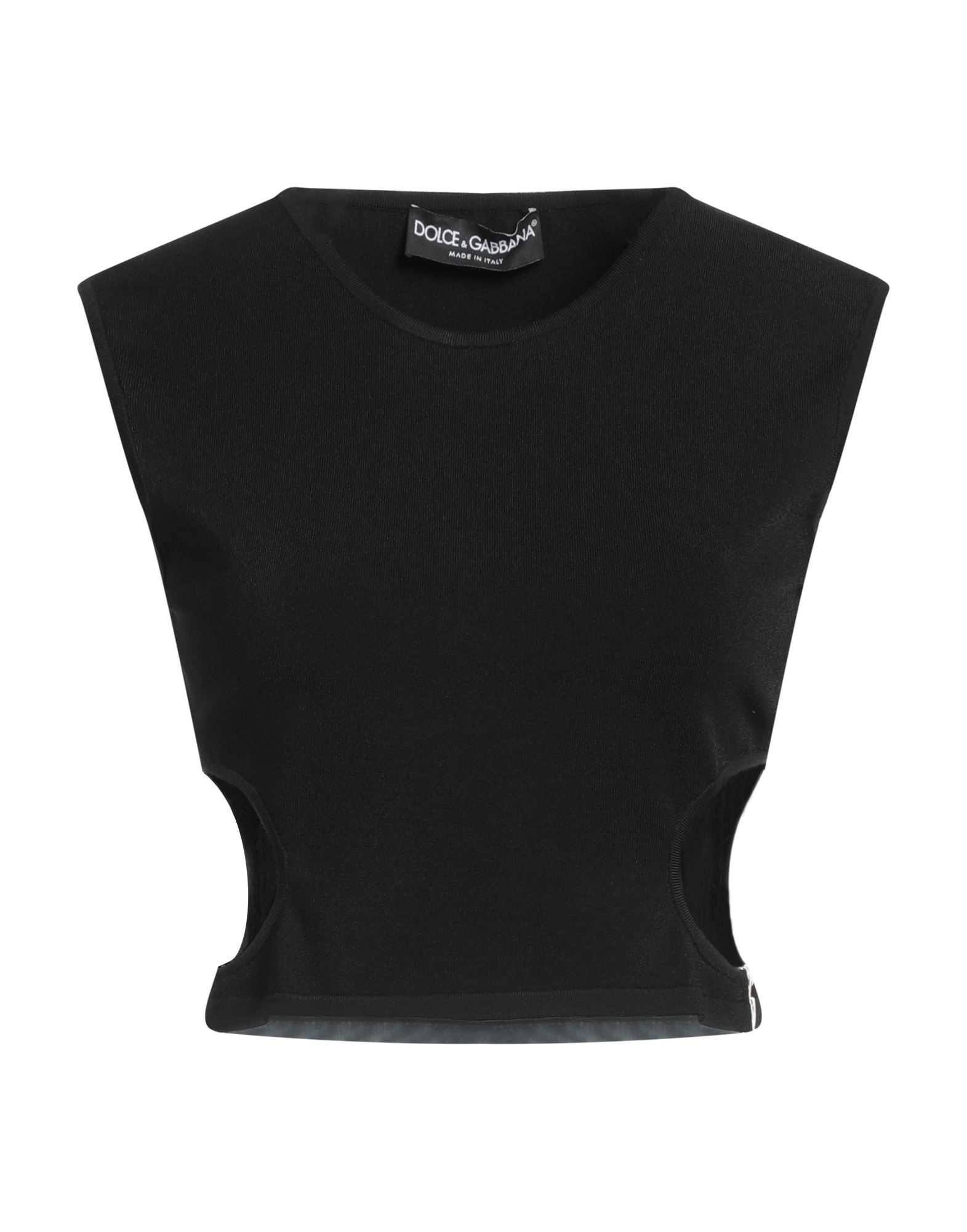 크롭 탑, 저지, 솔리드 컬러, 브랜드 로고, 장식 효과, 크루넥, 슬리브리스, 스트레치, 드라이클리닝, 표백 금지, 건조기 사용불가. 이미지