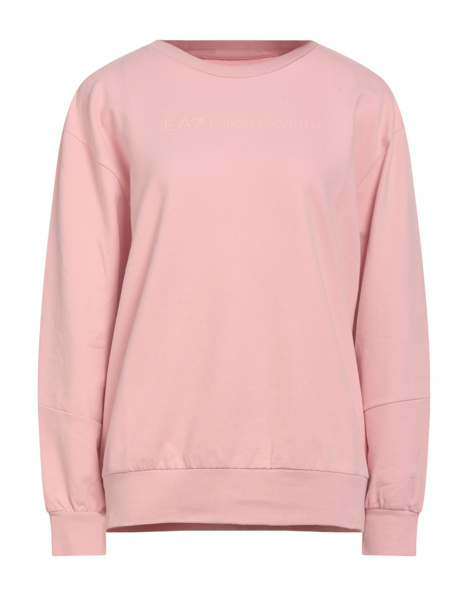 프렌치 테리, 스트레치 패브릭, 프린트 디테일 솔리드 컬러, 브랜드 로고, 크루넥, 롱 슬리브, 세탁기로 세탁, 표백 금지, 건조기 사용불가. 이미지