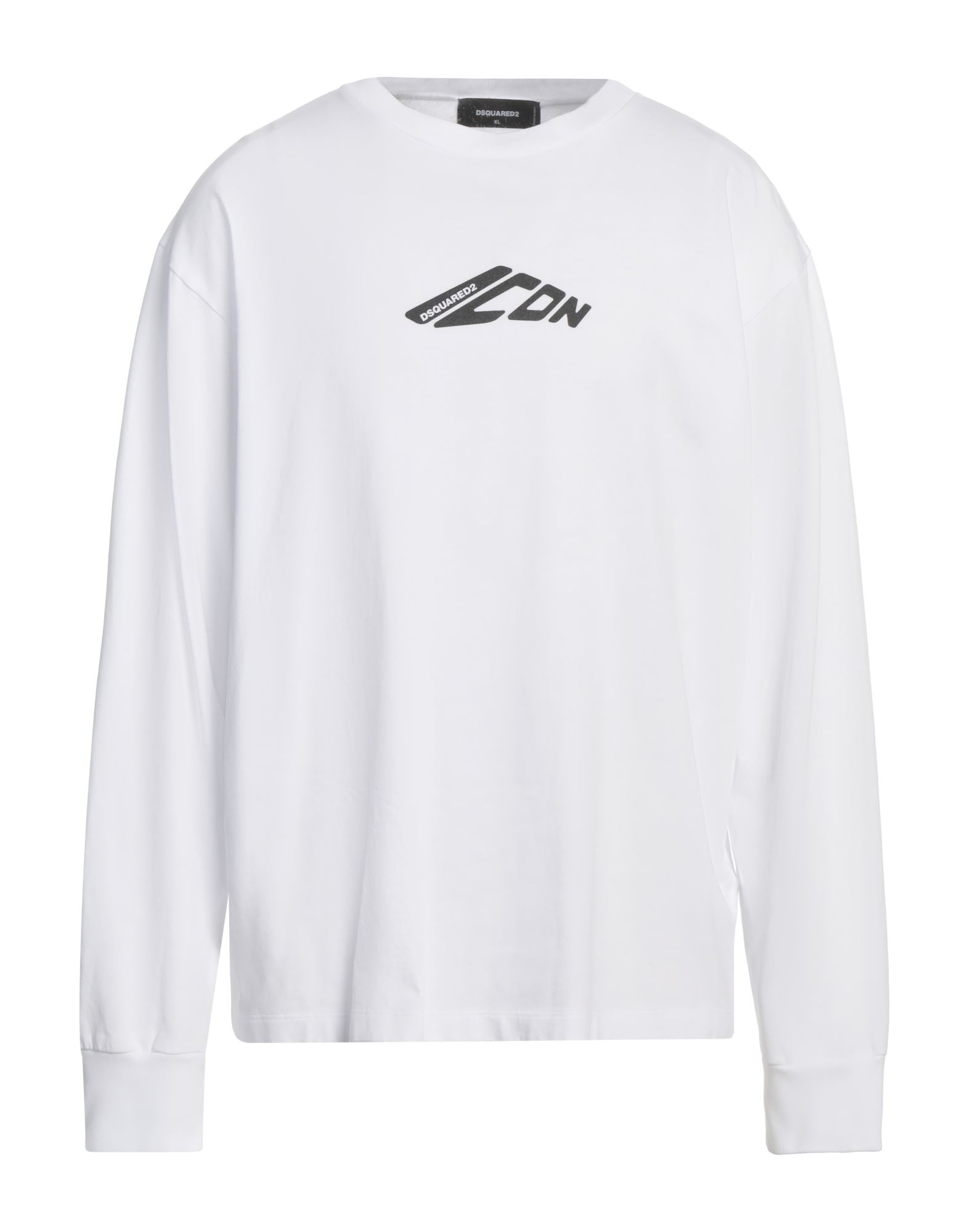 로고 프린트 티셔츠, 저지, 솔리드 컬러, 장식 부착 없음, 크루넥, 롱 슬리브, 세탁기 세탁 또는 드라이클리닝, 표백 금지, 건조기 사용불가. 이미지