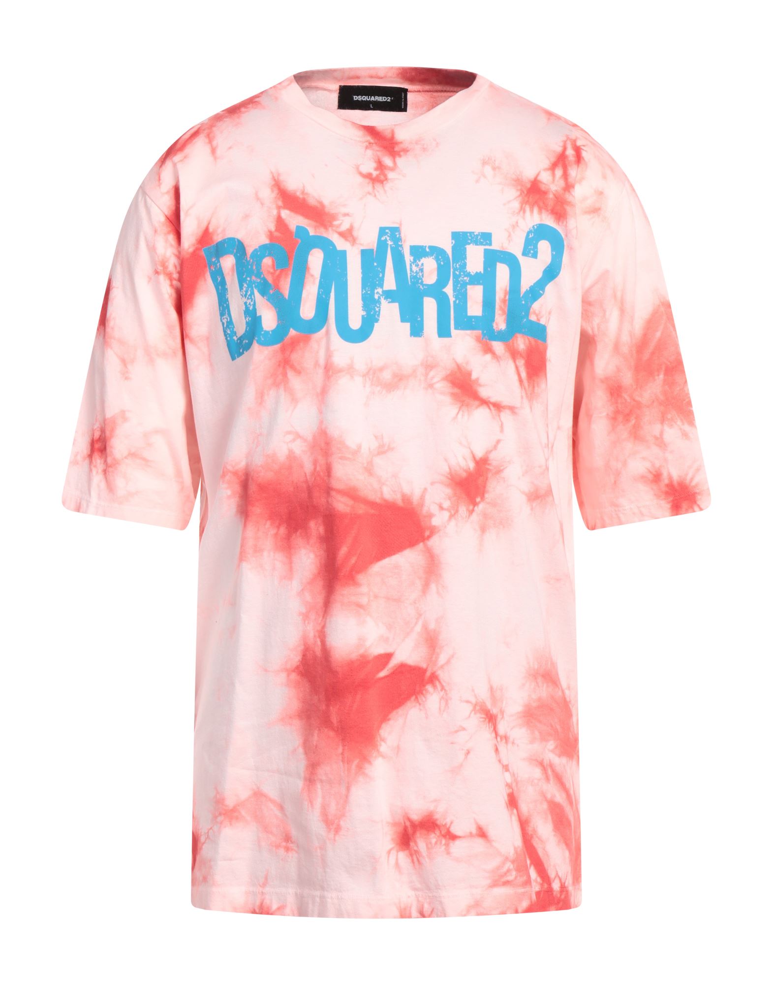 패턴 티셔츠, 저지, 멀티컬러 패턴, 브랜드 로고, 크루넥, 쇼트 슬리브, 세탁기로 세탁, 표백 금지, 건조기 사용불가. 이미지