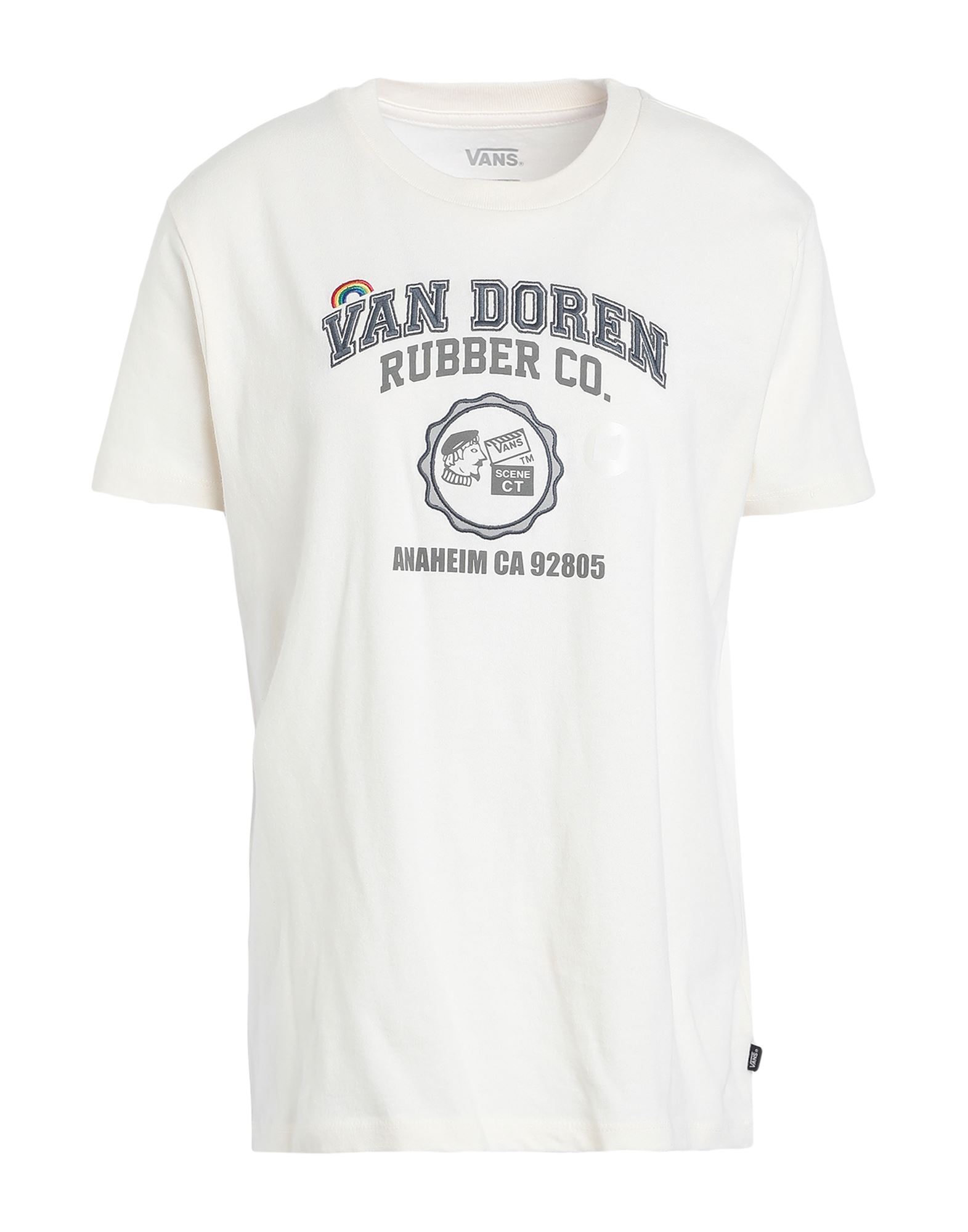 패턴 티셔츠, 저지, 장식 디테일 솔리드 컬러, 브랜드 로고, 자수 장식, 크루넥, 쇼트 슬리브. 이미지