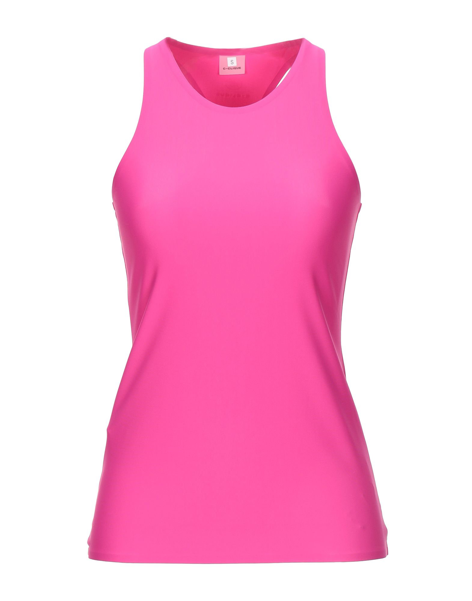 저지, 스트레치 패브릭, 솔리드 컬러, 장식 부착 없음, 크루넥, 슬리브리스. 이미지