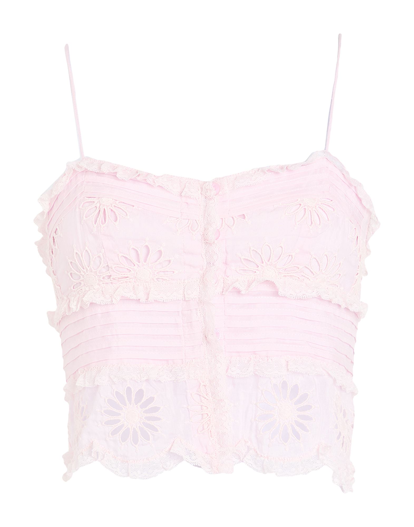 평직, 슬리브리스, 레이스, 러플, 솔리드 컬러, 스퀘어 네크라인. 이미지