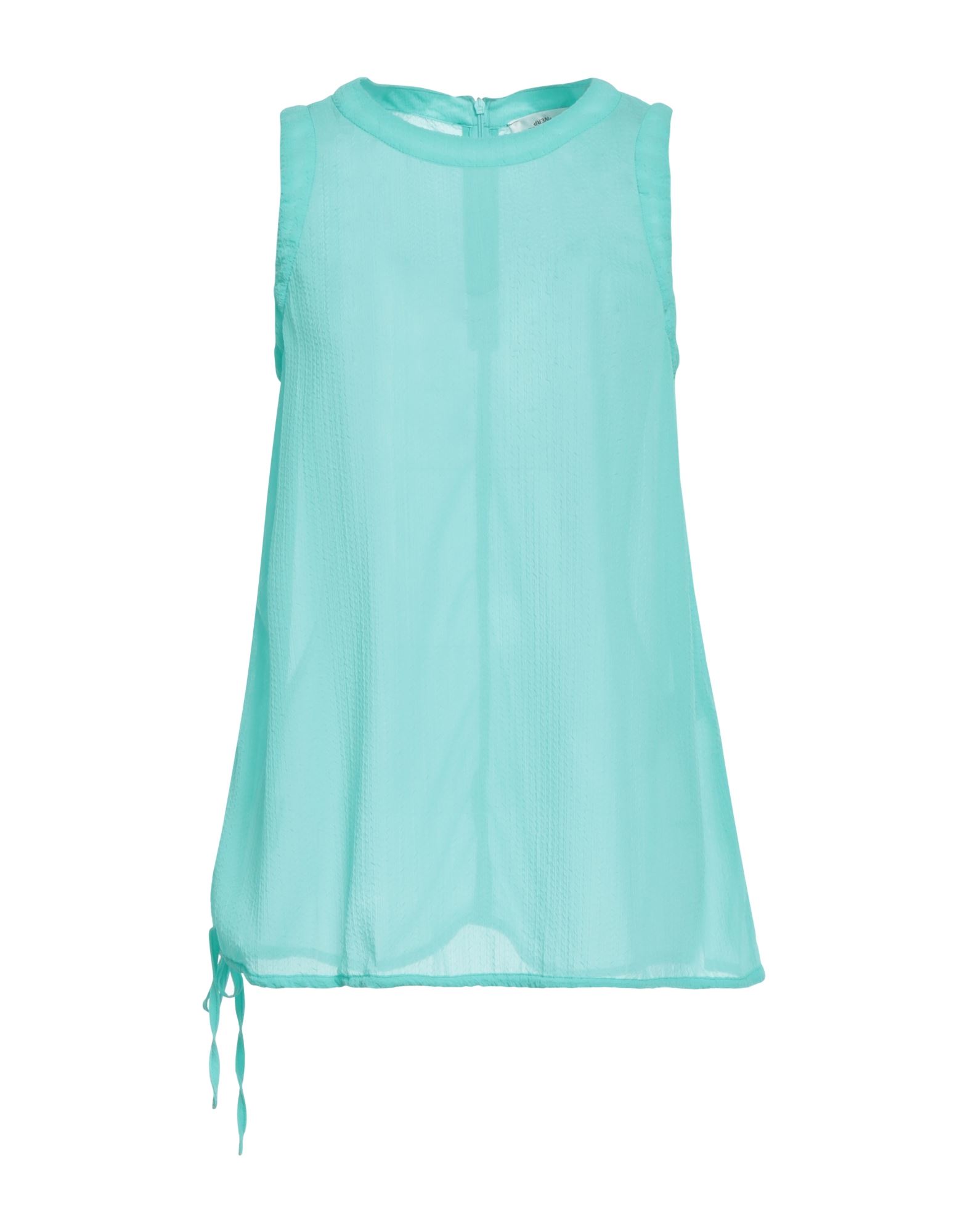 크레이프, 장식 부착 없음, 솔리드 컬러, 크루넥, 슬리브리스, 지퍼 여밈, 포켓 없음, 손세탁 또는 드라이클리닝, 건조기 사용불가, 표백 금지, 탑. 이미지