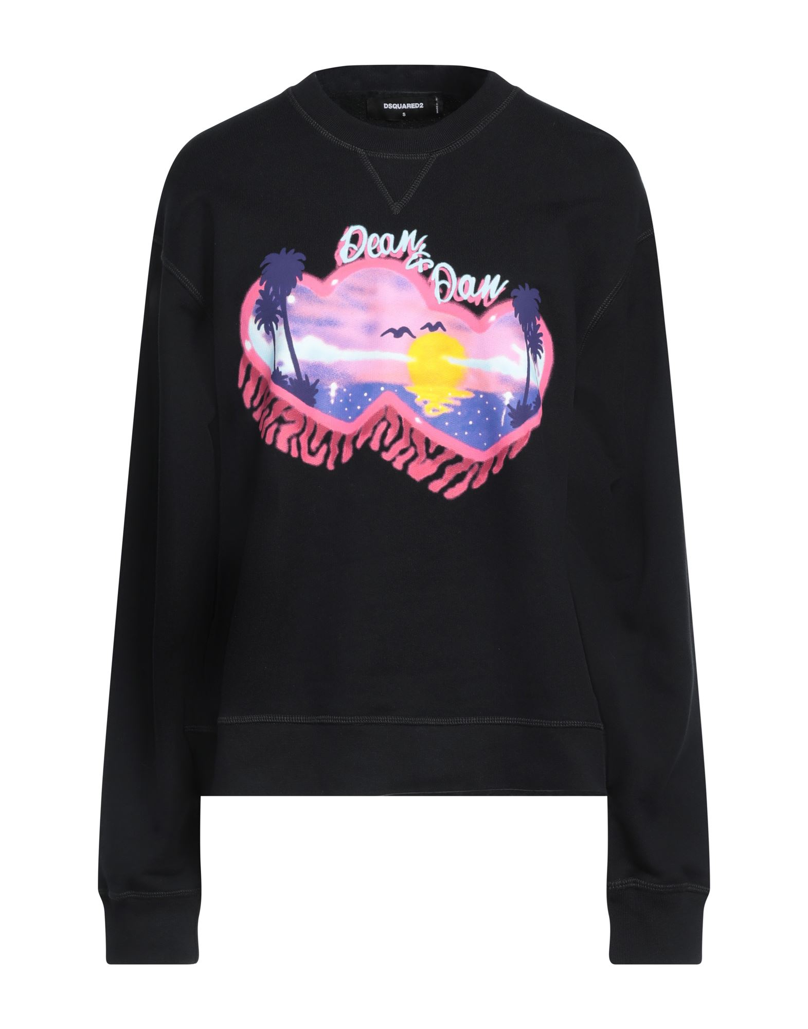 프렌치 테리, 프린트 디테일 솔리드 컬러, 브랜드 로고, 크루넥, 롱 슬리브, 세탁기 세탁 또는 드라이클리닝, 표백 금지, 건조기 사용불가. 이미지