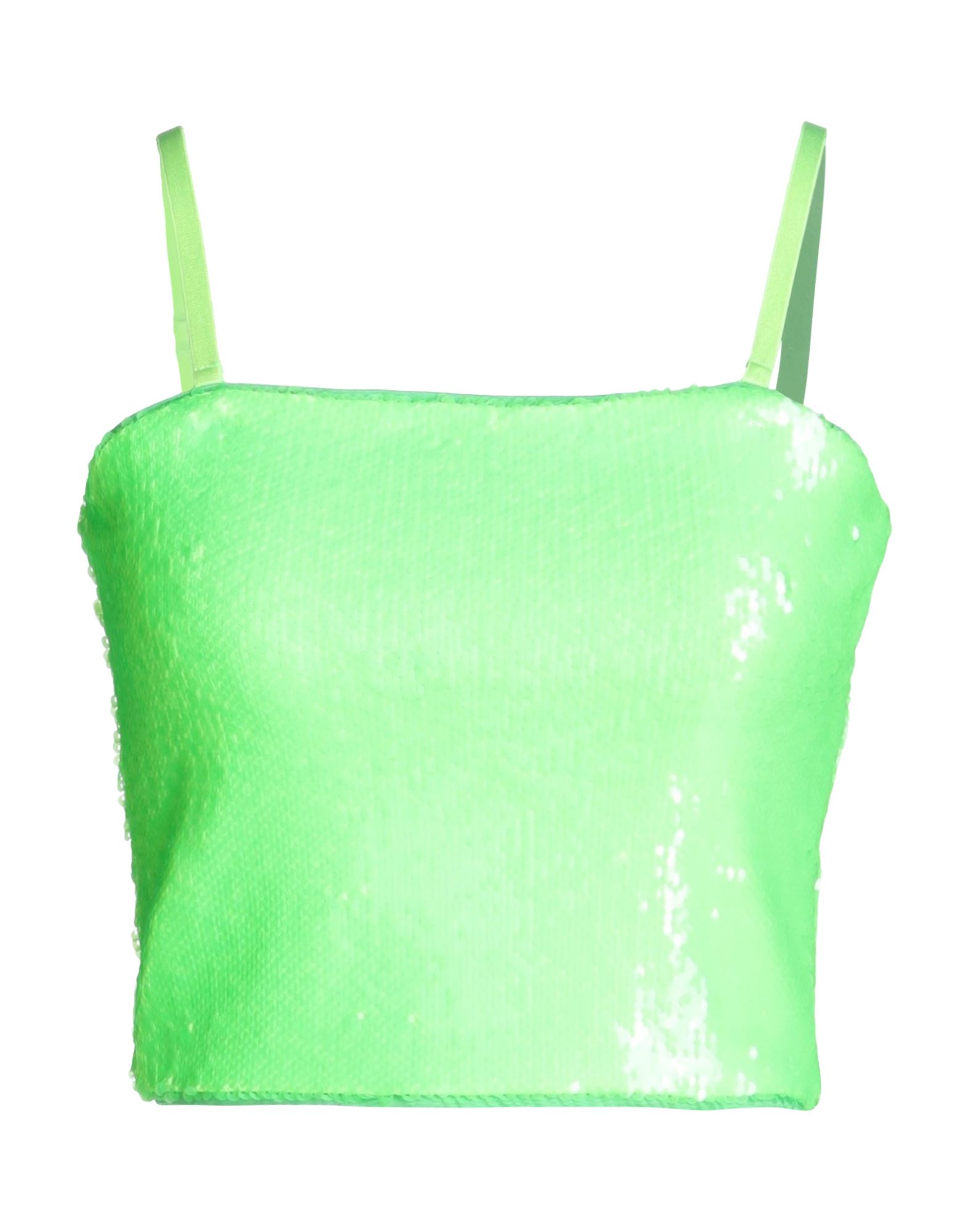 크롭 탑, 저지, 시퀸, 장식 디테일 솔리드 컬러, 와이드 네크라인, 슬리브리스, 지퍼 여밈, 포켓 없음, 스트레치, 손세탁, 표백 금지, 건조기 사용불가. 이미지