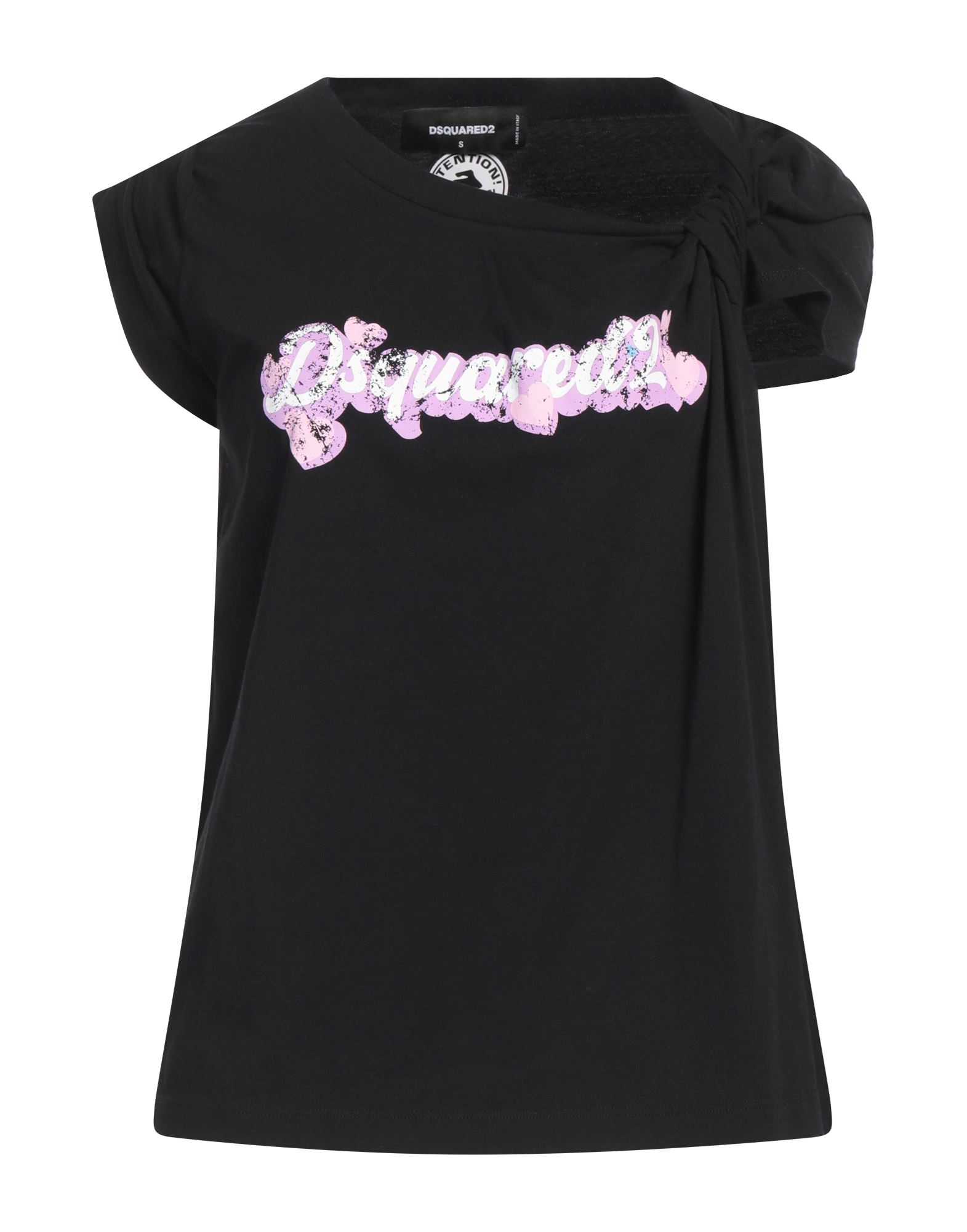 로고 프린트 티셔츠, 저지, 프린트 디테일 솔리드 컬러, 장식 부착 없음, 크루넥, 쇼트 슬리브, 세탁기 세탁 또는 드라이클리닝, 표백 금지, 건조기 사용불가. 이미지