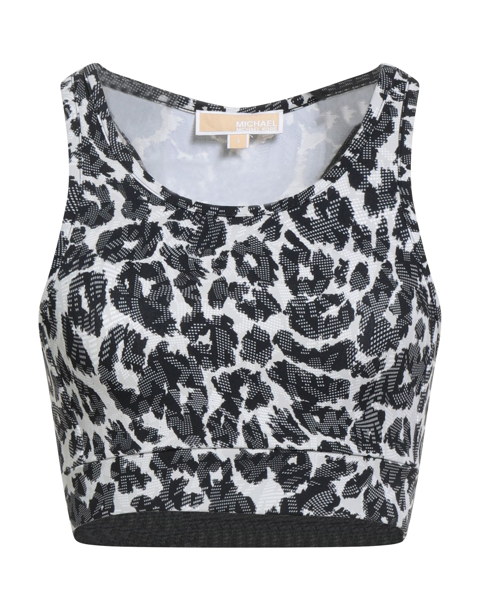 스포츠 탑, 합성 저지, 스트레치 패브릭, 멀티컬러 패턴, 장식 부착 없음, 크루넥, 슬리브리스, 세탁기로 세탁, 건조기 사용불가, 운동이나 야외 활동에 적합한, 스타일과 편안함을 모두 갖춘 퍼포먼스 스포츠웨어. 이미지