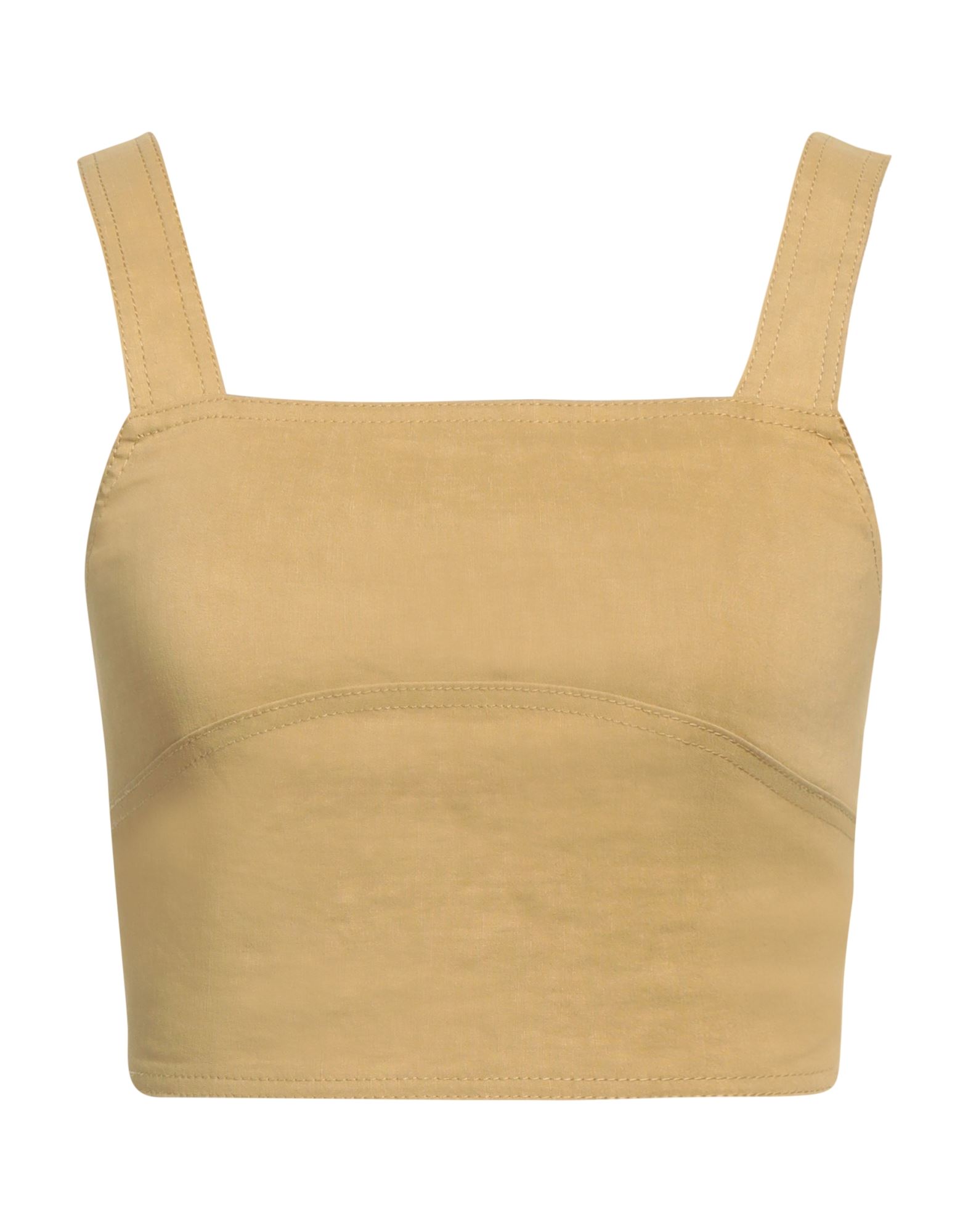 크롭 탑, 우븐, 스트레치 패브릭, 솔리드 컬러, 장식 부착 없음, 스퀘어 네크라인, 슬리브리스, 지퍼 여밈, 드라이클리닝, 표백 금지, 건조기 사용불가. 이미지