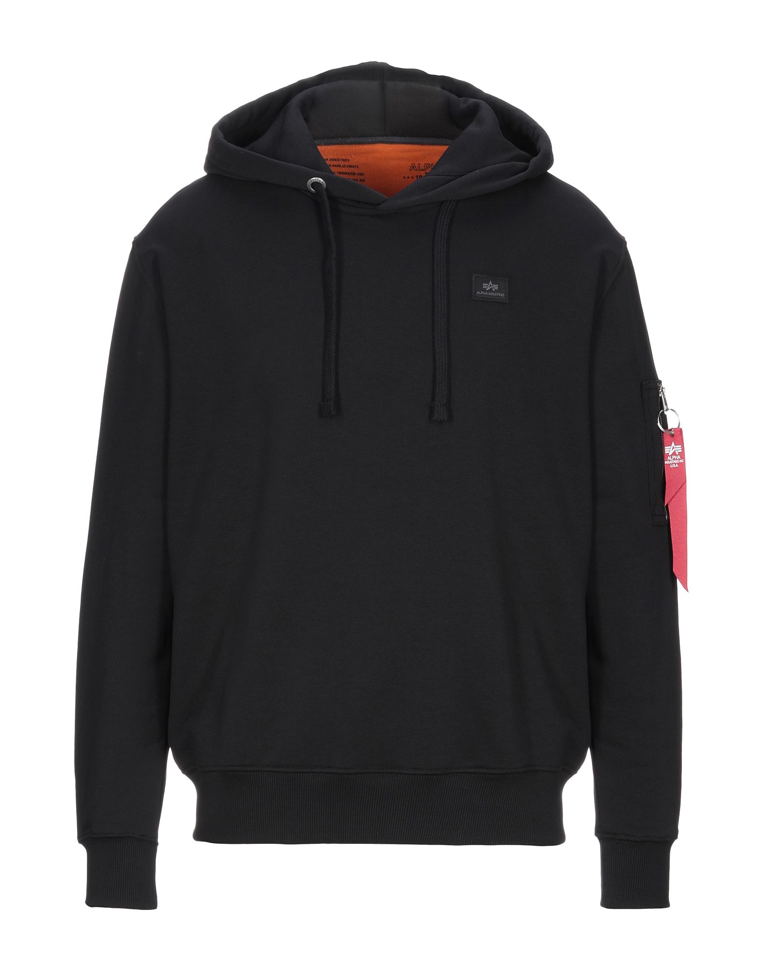 프렌치 테리, 솔리드 컬러, 브랜드 로고, 후드, 롱 슬리브, 리브 조직 커프스, 지퍼 포켓, 세탁기로 세탁, 표백 금지, 건조기 사용불가. 이미지