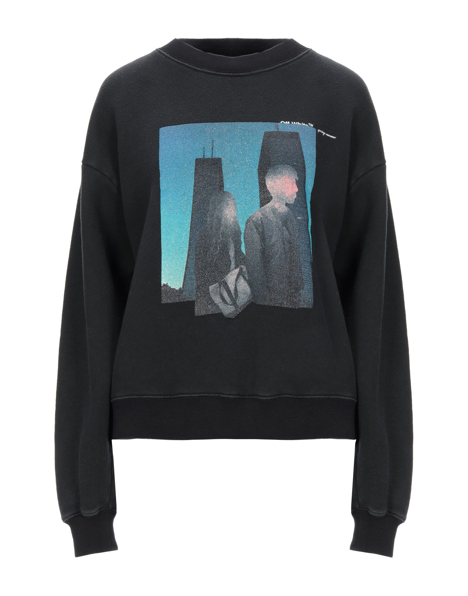 로고, 프린트, 솔리드 컬러, 라운드 네크라인, 롱 슬리브, 포켓 없음, 프렌치 테리 소재 내부. 이미지