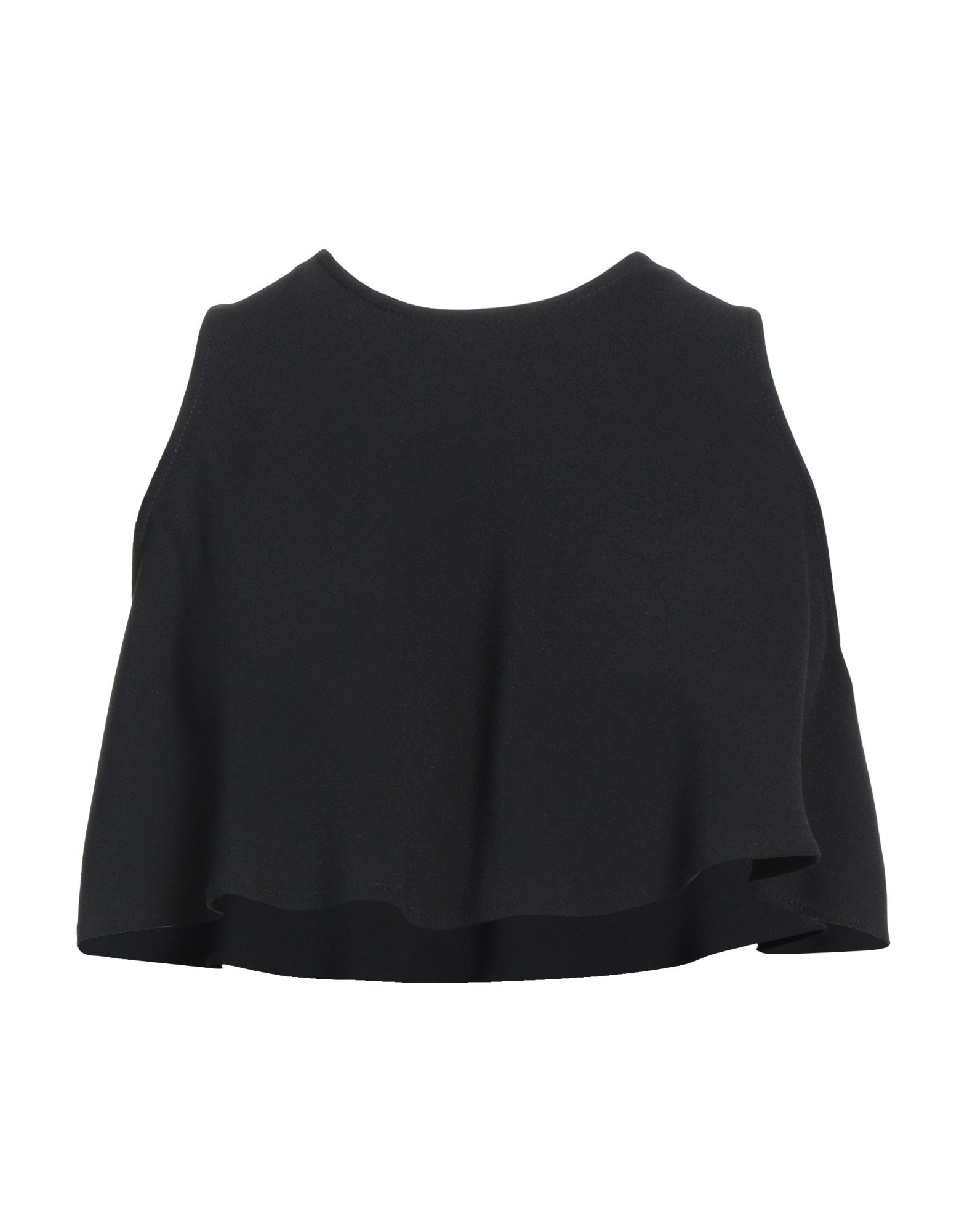 크롭 탑, 크레이프, 솔리드 컬러, 장식 부착 없음, 크루넥, 슬리브리스, 지퍼 여밈, 드라이클리닝, 표백 금지, 건조기 사용불가. 이미지