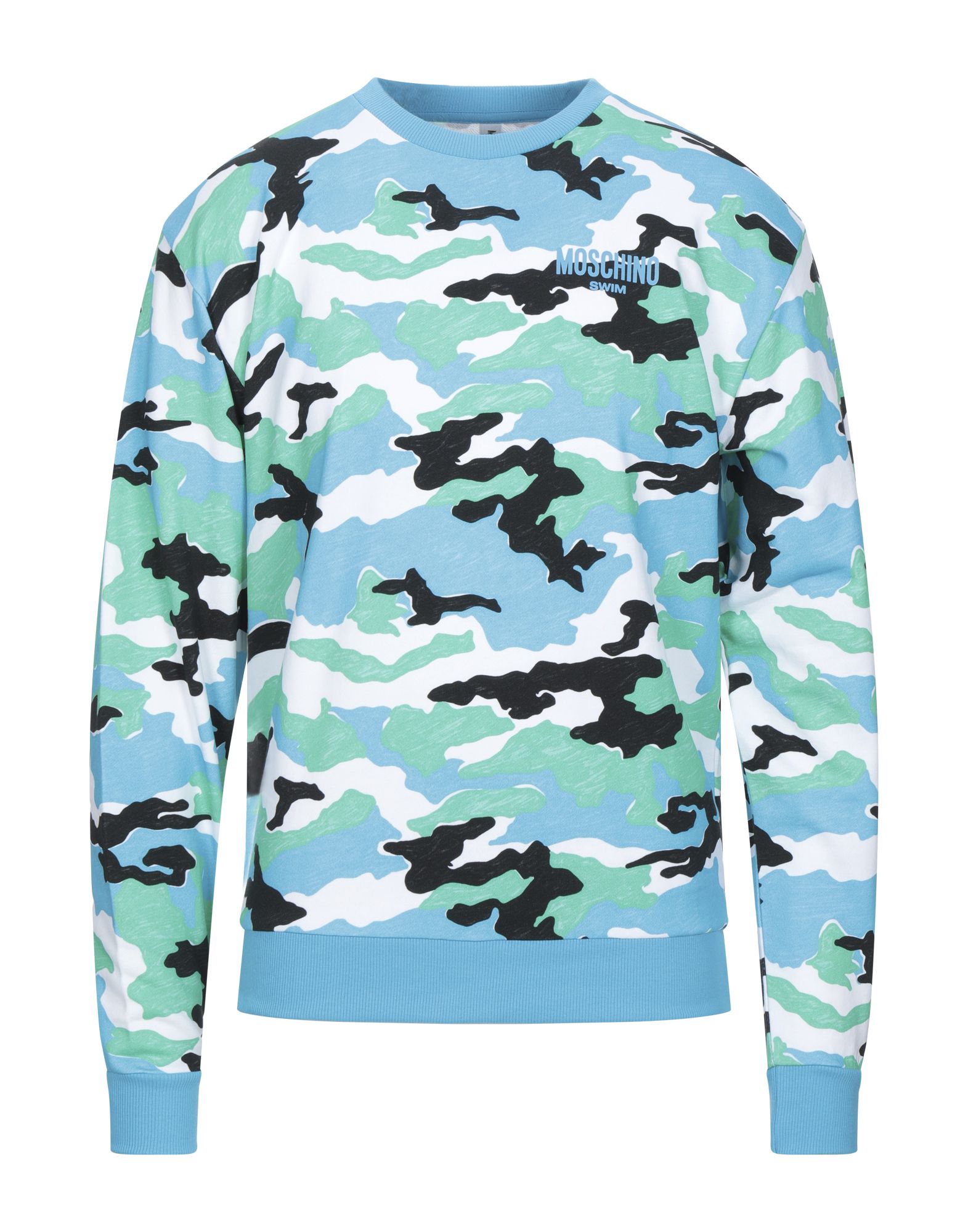 프렌치 테리, 카무플라주 패턴, 브랜드 로고, 크루넥, 롱 슬리브, 포켓 없음, 스트레치. 이미지