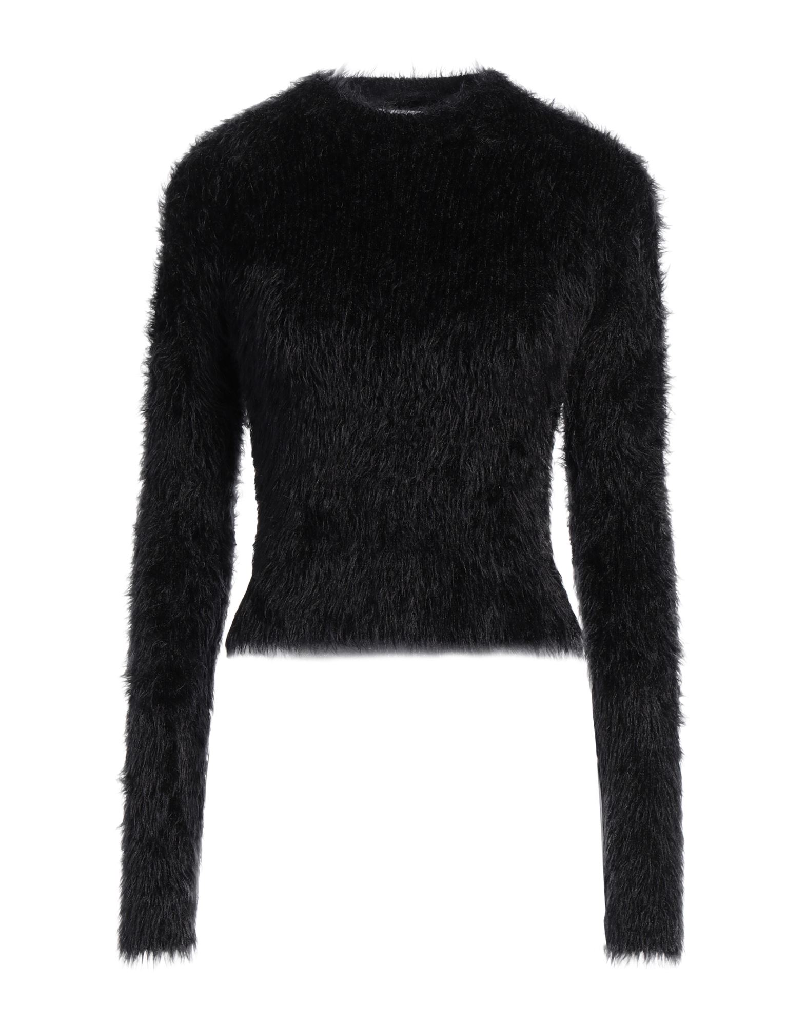 니트 소재, 라이트웨이트 니트, 솔리드 컬러, 장식 부착 없음, 크루넥, 롱 슬리브, 드라이클리닝, 표백 금지, 건조기 사용불가. 이미지