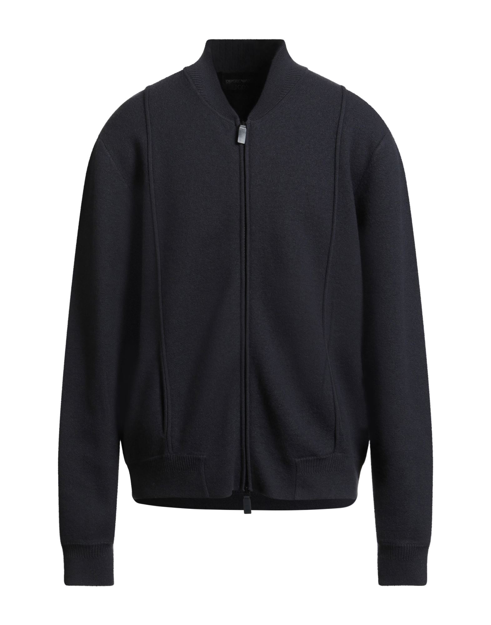 울, 미디엄웨이트 니트, 장식 부착 없음, 솔리드 컬러, 롱 슬리브, 지퍼 여밈, 슬릿 포켓, 드라이클리닝, 표백 금지, 건조기 사용불가. 이미지