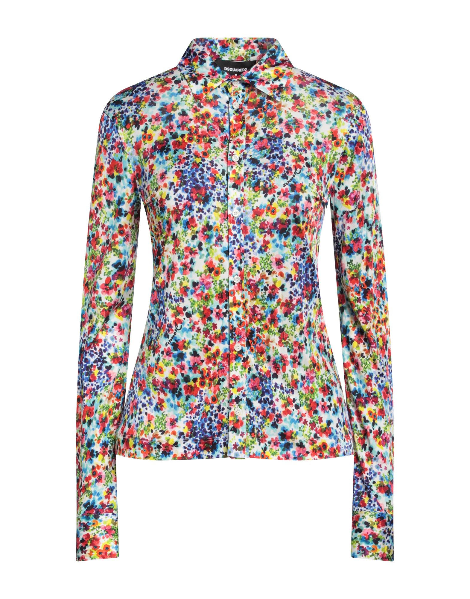 저지, 브랜드 로고, 플로럴 모티브, 클래식 칼라, 롱 슬리브, 버튼 커프스, 버튼 여밈, 포켓 없음, 동물성 비섬유 자재 함유, 셔츠. 이미지