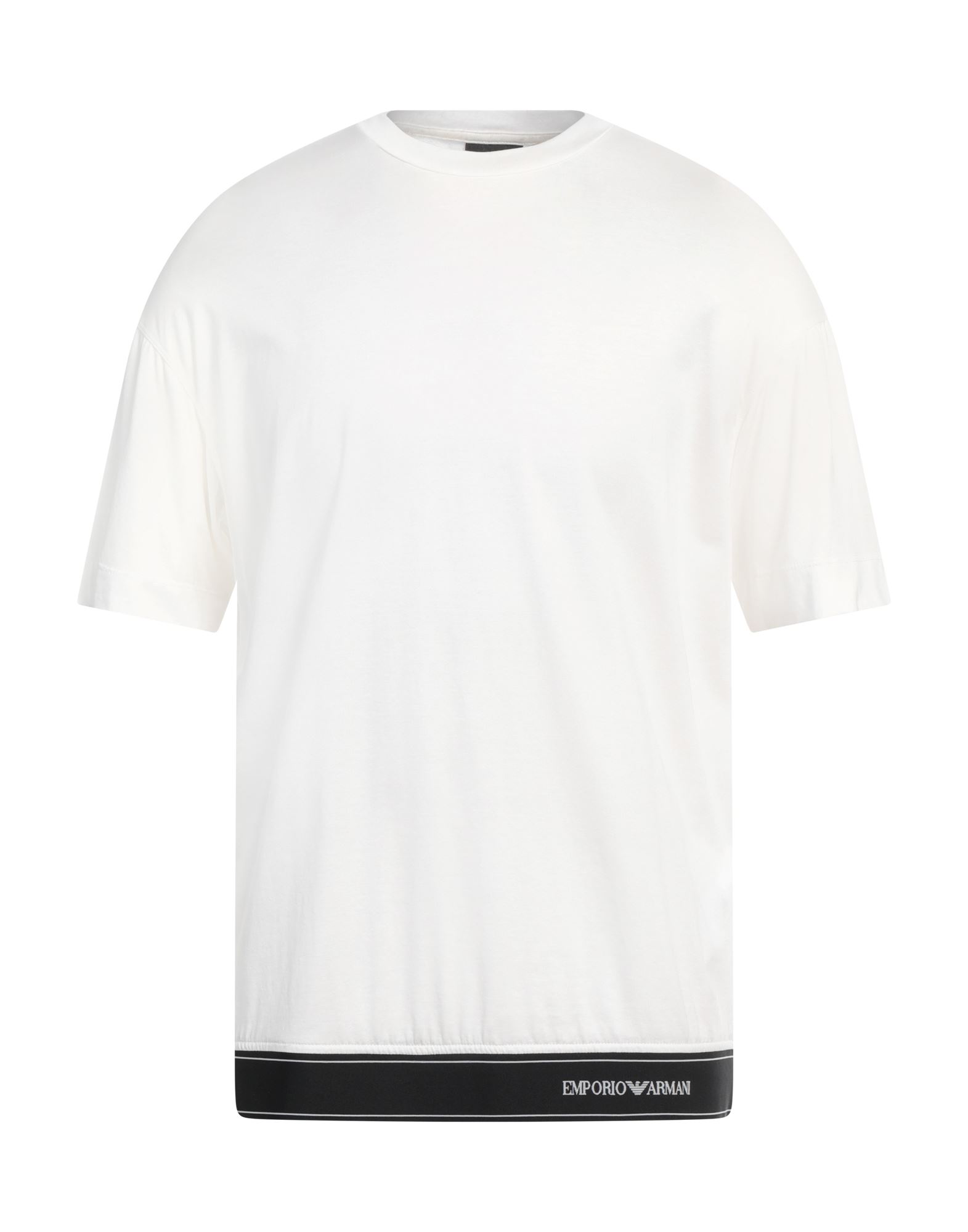 베이직 티, 저지, 장식 디테일 솔리드 컬러, 브랜드 로고, 크루넥, 쇼트 슬리브, 엘라스틱 헴라인, 세탁기로 세탁, 표백 금지, 건조기 사용불가. 이미지