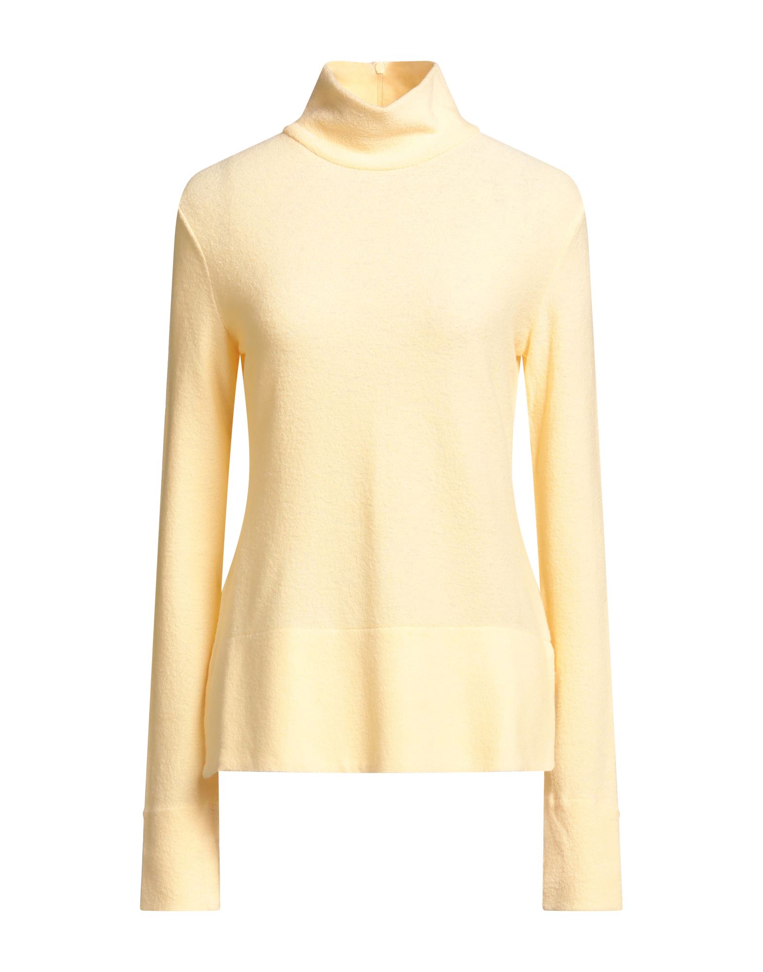 니트 소재, 라이트웨이트 니트, 장식 부착 없음, 솔리드 컬러, 터틀넥, 롱 슬리브, 지퍼 여밈, 드라이클리닝, 표백 금지, 건조기 사용불가. 이미지