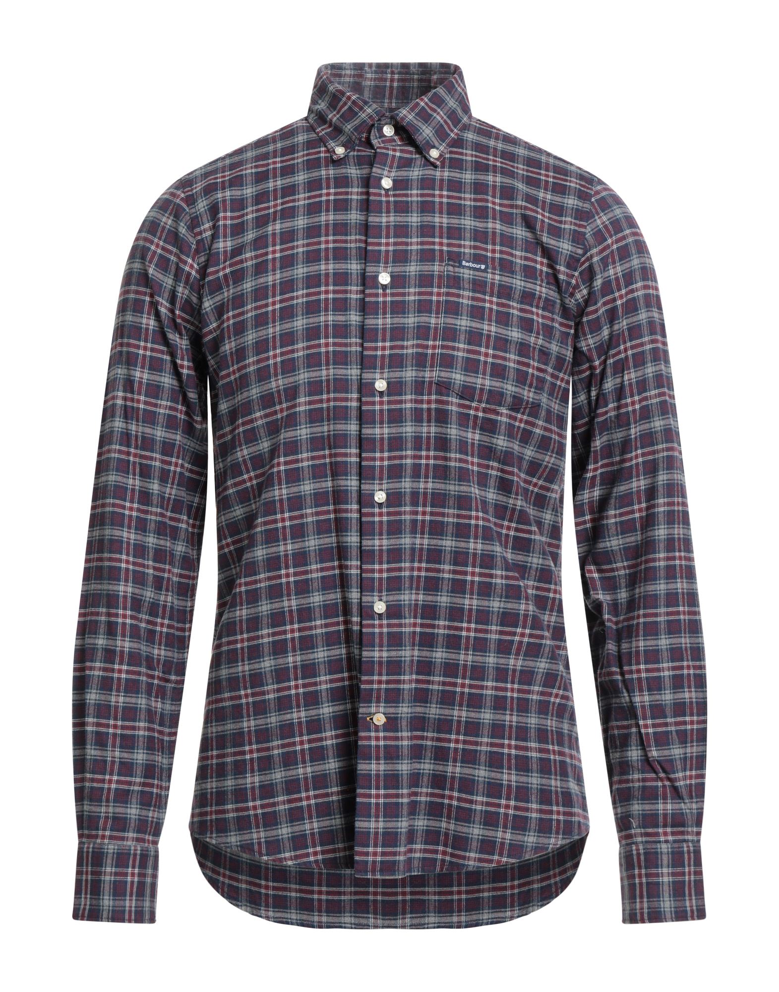 레귤러 셔츠, 플란넬, 프린스 오브 웨일스, 브랜드 로고, 버튼다운 칼라, 롱 슬리브, 버튼 커프스, 버튼 여밈, 포켓 1개, 스트레치, 세탁기 세탁 또는 드라이클리닝, 표백 금지, 건조기 사용불가. 이미지