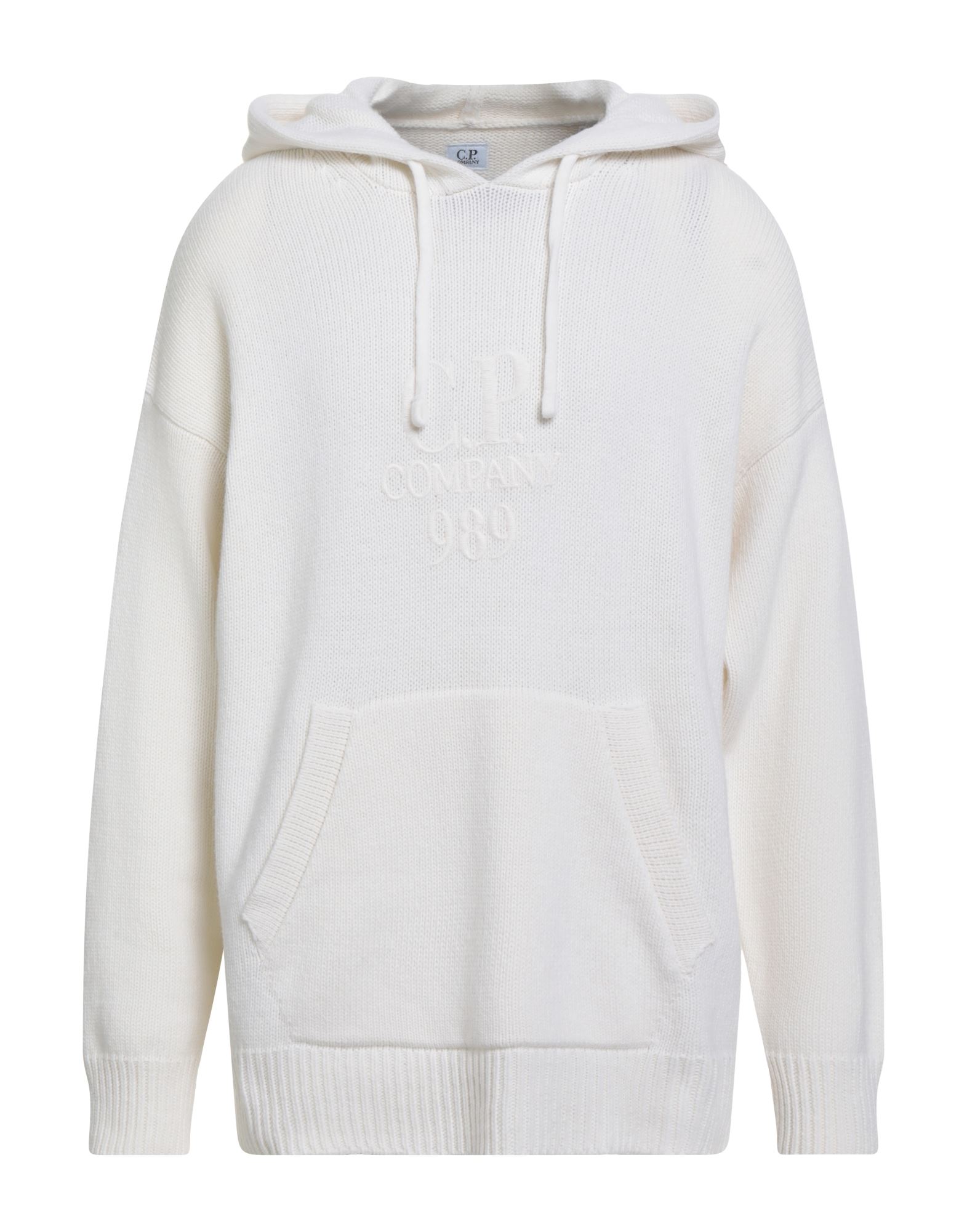 니트 소재, 미디엄웨이트 니트, 솔리드 컬러, 자수 장식, 브랜드 로고, 후드, 롱 슬리브, 손세탁 또는 드라이클리닝, 표백 금지, 건조기 사용불가. 이미지