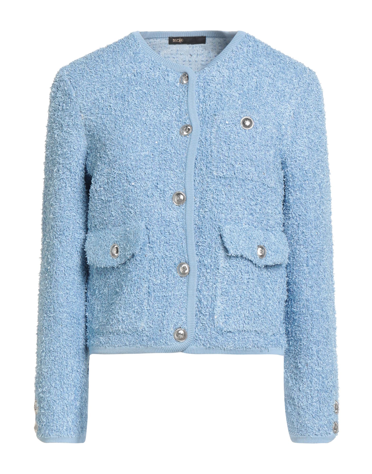 니트 소재, 라이트웨이트 니트, 장식 디테일 솔리드 컬러, 시퀸, 롱 슬리브, 스냅버튼 여밈, 멀티 포켓, 손세탁, 표백 금지, 건조기 사용불가. 이미지