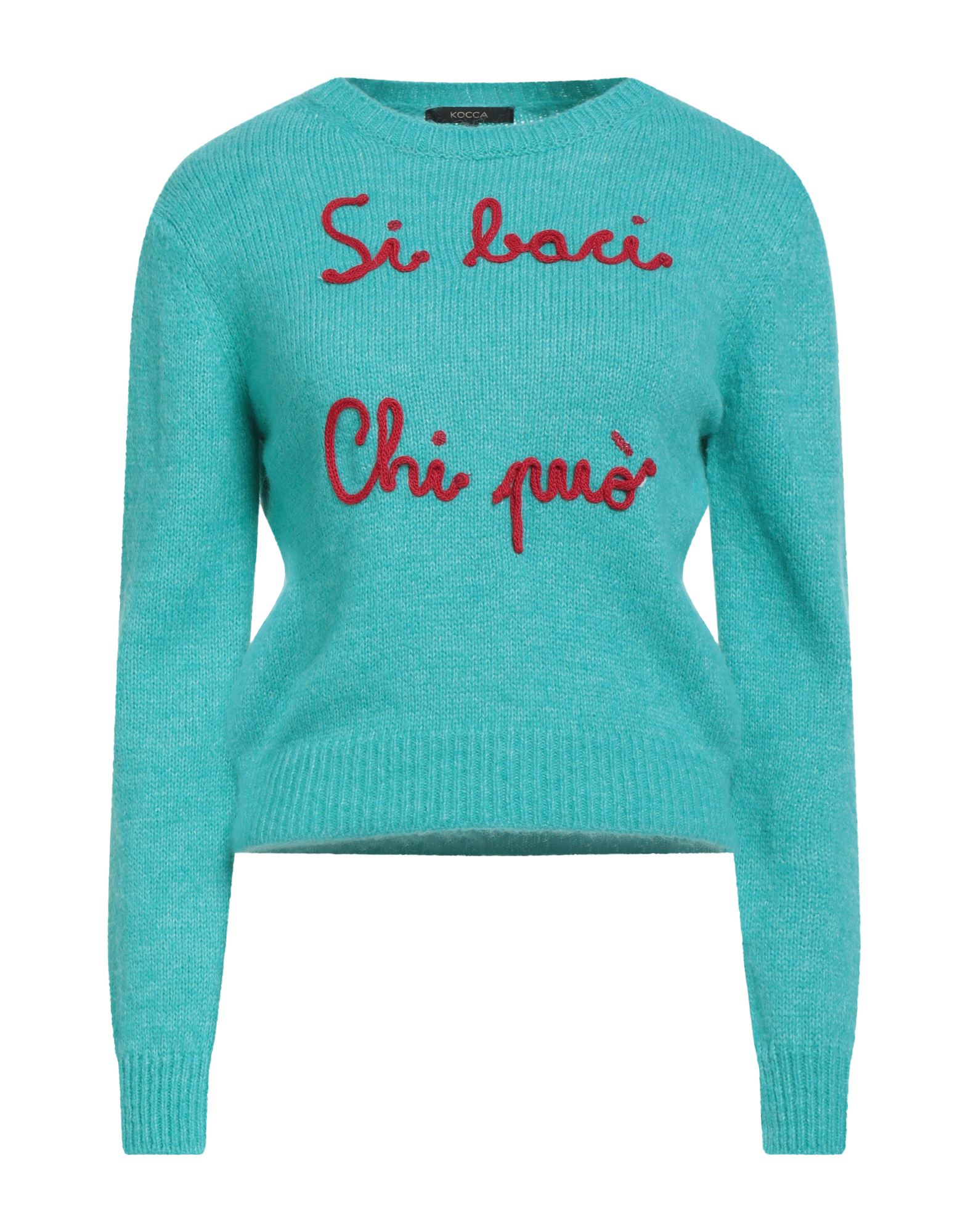 니트 소재, 라이트웨이트 니트, 자수 장식, 멜란지, 크루넥, 롱 슬리브, 손세탁 또는 드라이클리닝, 표백 금지, 건조기 사용불가. 이미지