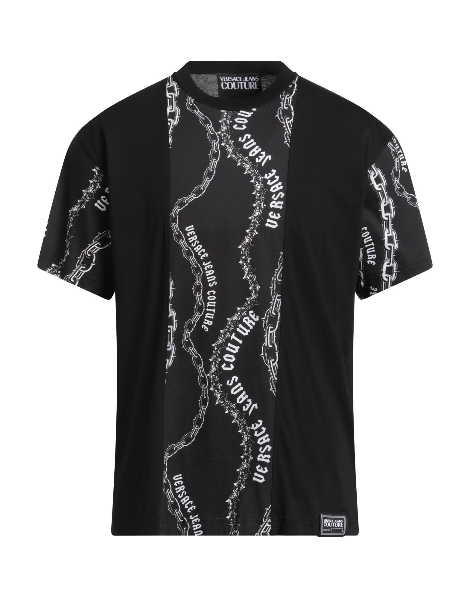 패턴 티셔츠, 저지, 투톤 패턴, 브랜드 로고, 크루넥, 쇼트 슬리브, 세탁기 세탁 또는 드라이클리닝, 표백 금지, 건조기 사용불가, 이 브랜드는 사이즈가 작게 나옵니다. 이미지