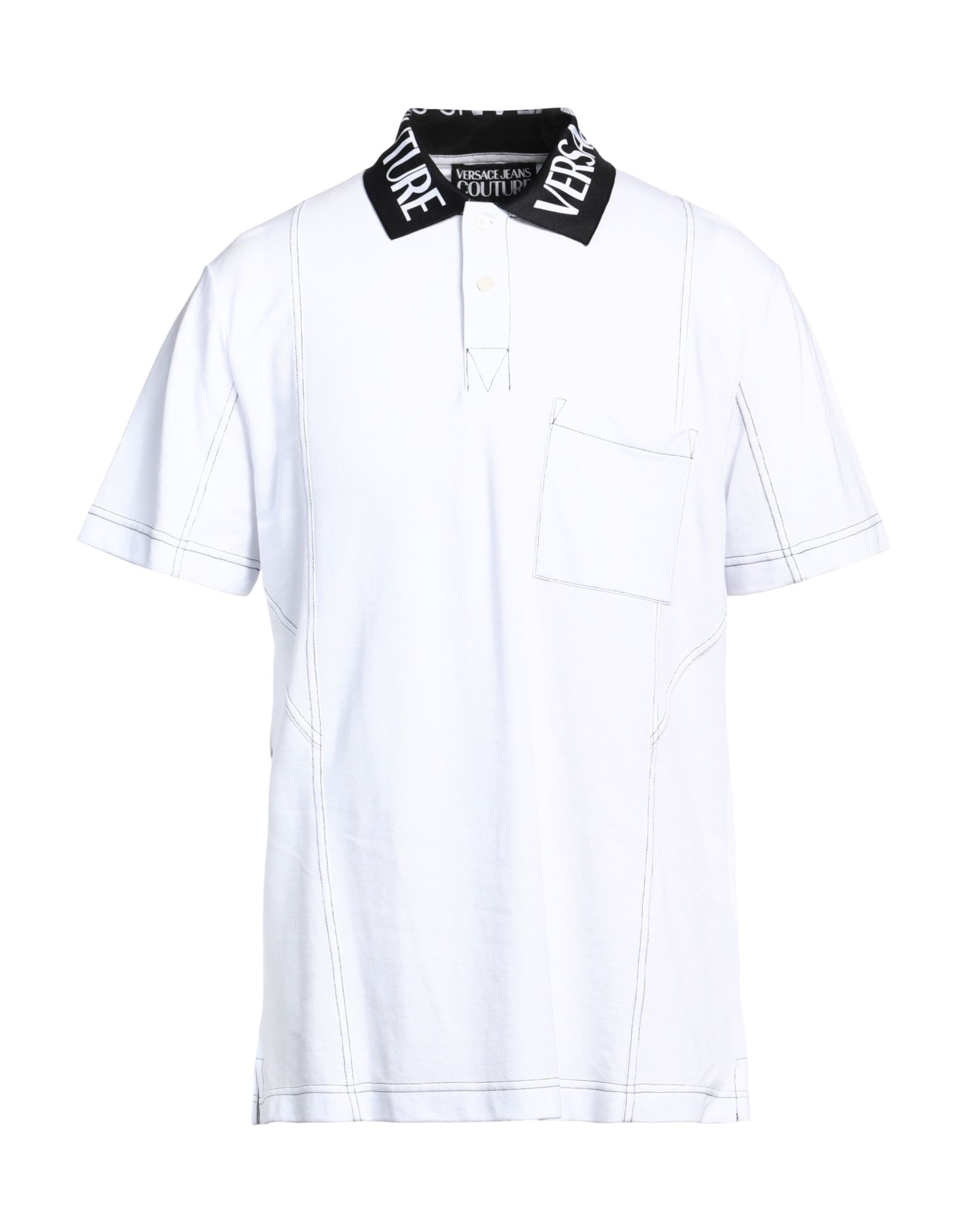 피케, 브랜드 로고, 투톤 패턴, 폴로 칼라, 쇼트 슬리브, 버튼 여밈, 포켓 1개, 사이드 슬릿 헴라인, 세탁기 세탁 또는 드라이클리닝, 표백 금지, 건조기 사용불가, 이 브랜드는 사이즈가 작게 나옵니다. 이미지