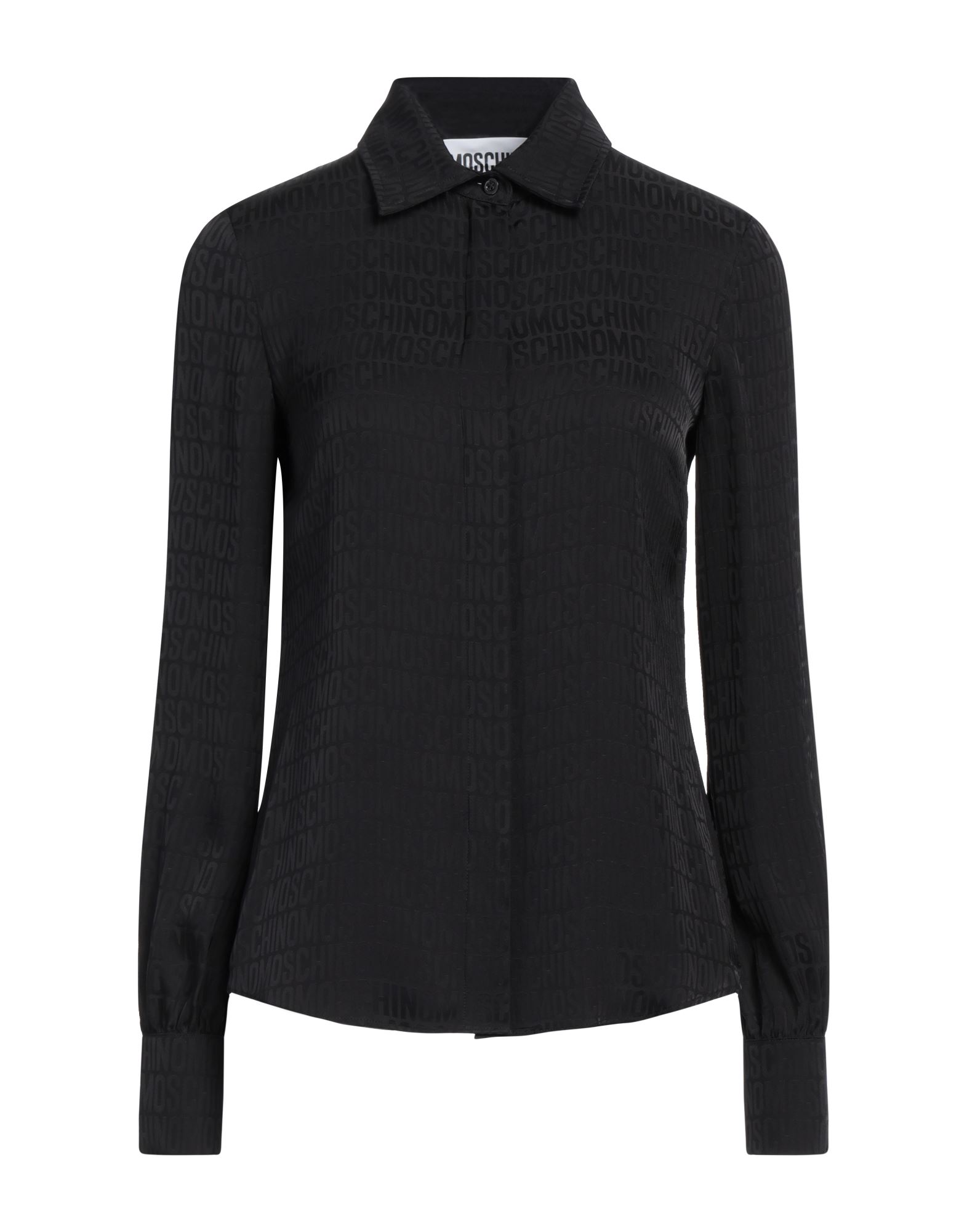 셔츠, 새틴, 자카드, 로고 디자인, 브랜드 로고, 클래식 칼라, 롱 슬리브, 버튼 여밈, 동물성 비섬유 자재 함유. 이미지