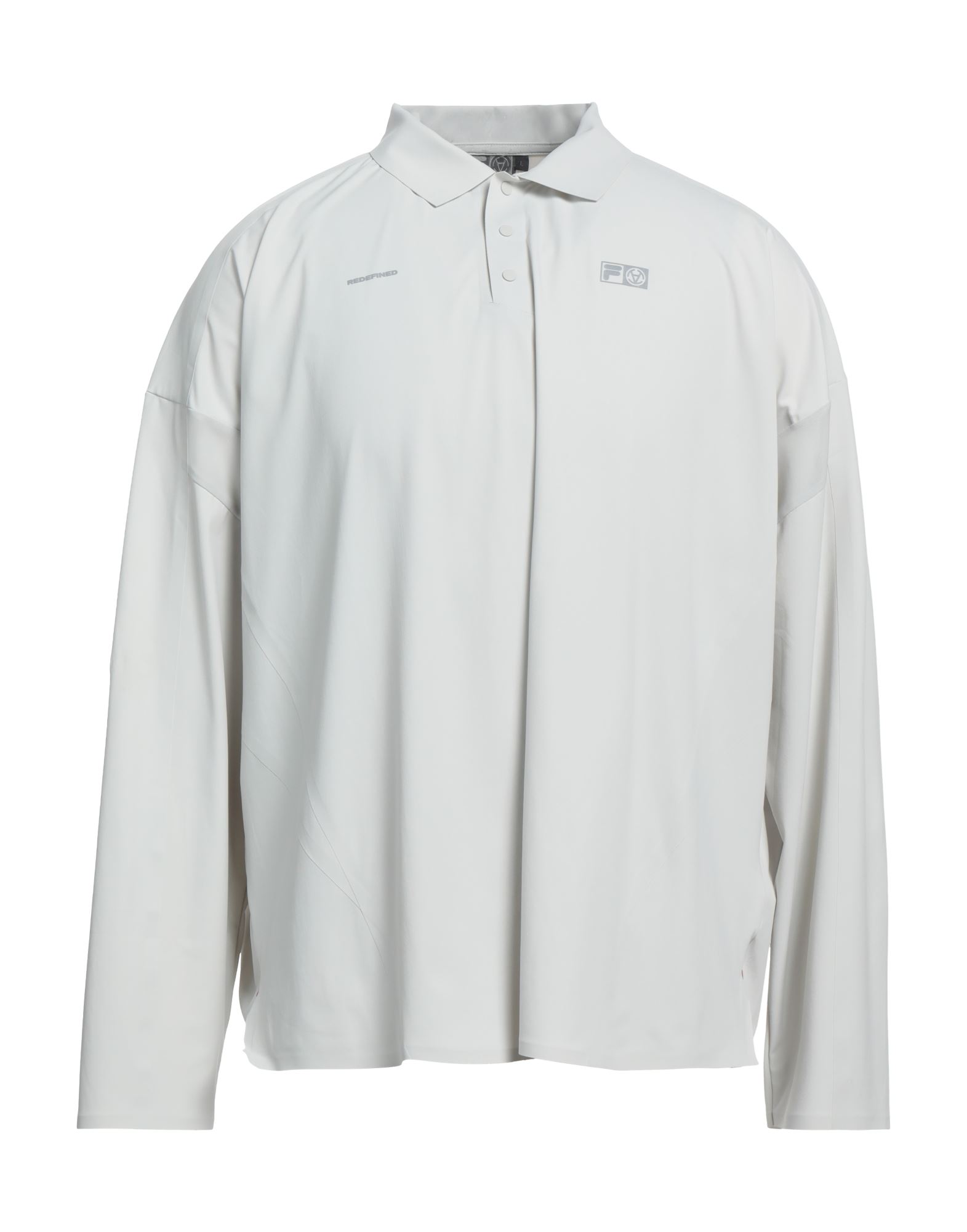 저지, 스트레치 패브릭, 솔리드 컬러, 브랜드 로고, 롱 슬리브, 스냅버튼 여밈, 세탁기로 세탁, 건조기 사용불가. 이미지