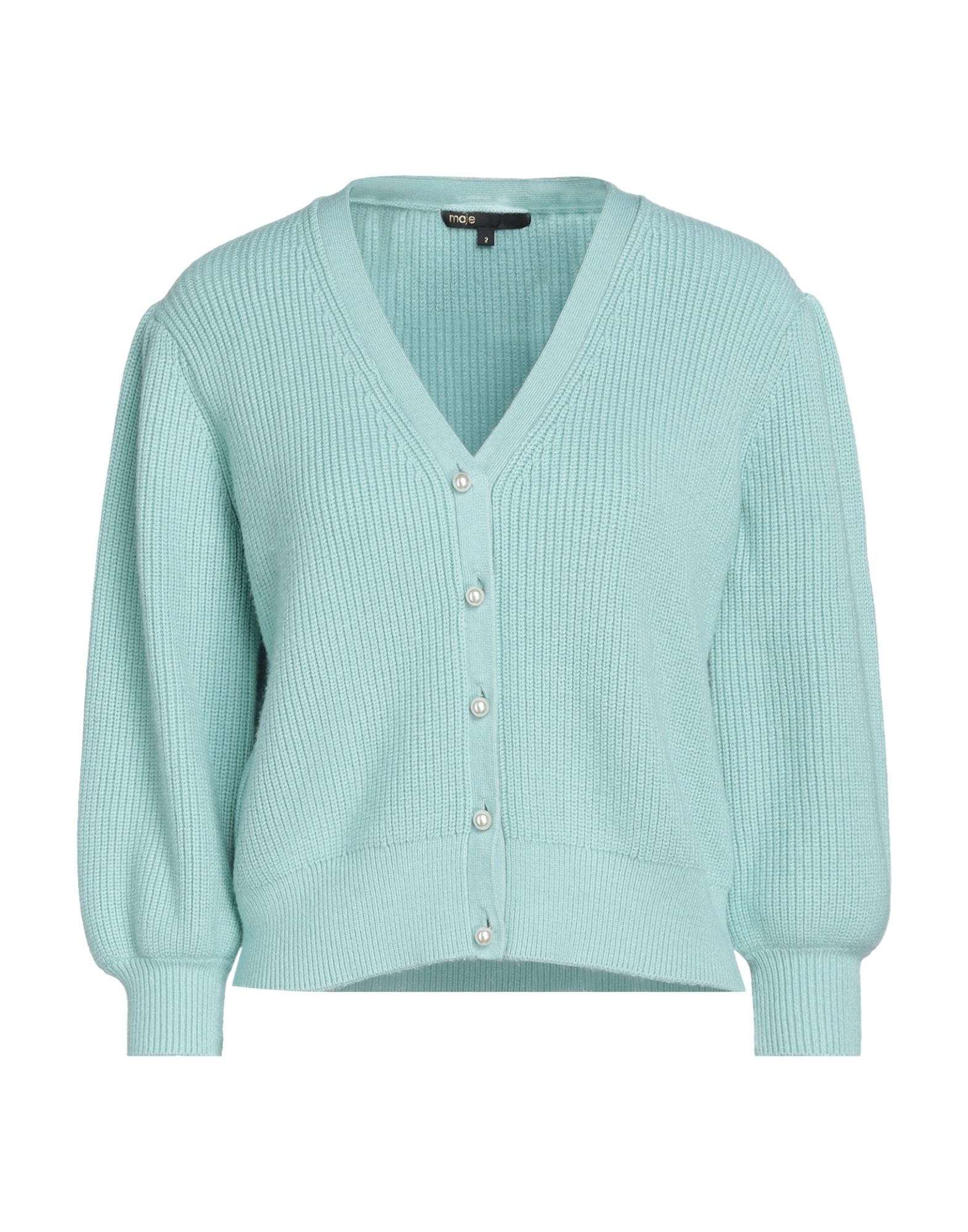 니트 소재, 장식 부착 없음, 솔리드 컬러, v 네크라인, 3/4길이 슬리브, 버튼 여밈, 포켓 없음, 라이트웨이트 니트. 이미지