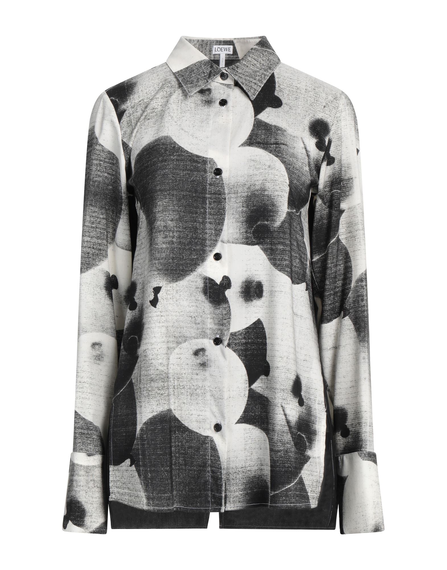 셔츠, 울 보일, 투톤 패턴, 장식 부착 없음, 클래식 칼라, 롱 슬리브, 프렌치 커프스, 버튼 여밈, 사이드 슬릿 헴라인. 이미지