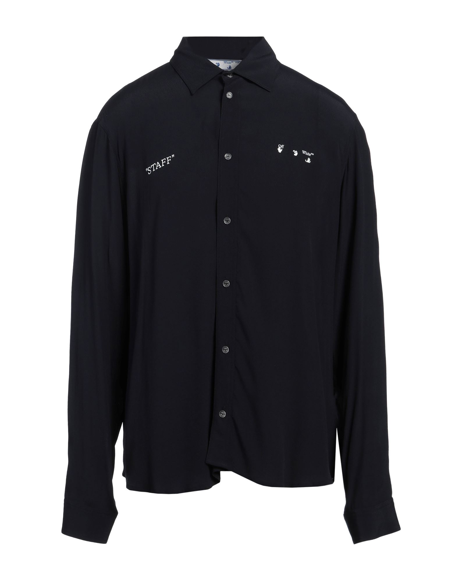 레귤러 셔츠, 크레이프, 프린트 디테일 솔리드 컬러, 브랜드 로고, 클래식 칼라, 롱 슬리브, 버튼 여밈, 세탁기로 세탁, 표백 금지, 건조기 사용불가. 이미지