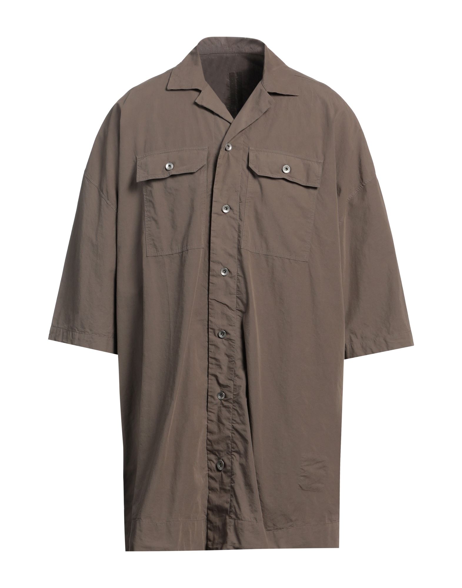 롱 셔츠, 우븐, 솔리드 컬러, 장식 부착 없음, 클래식 칼라, 쇼트 슬리브, 버튼 여밈, 멀티 포켓, 플랩 포켓, 손세탁 또는 드라이클리닝, 표백 금지, 건조기 사용불가. 이미지