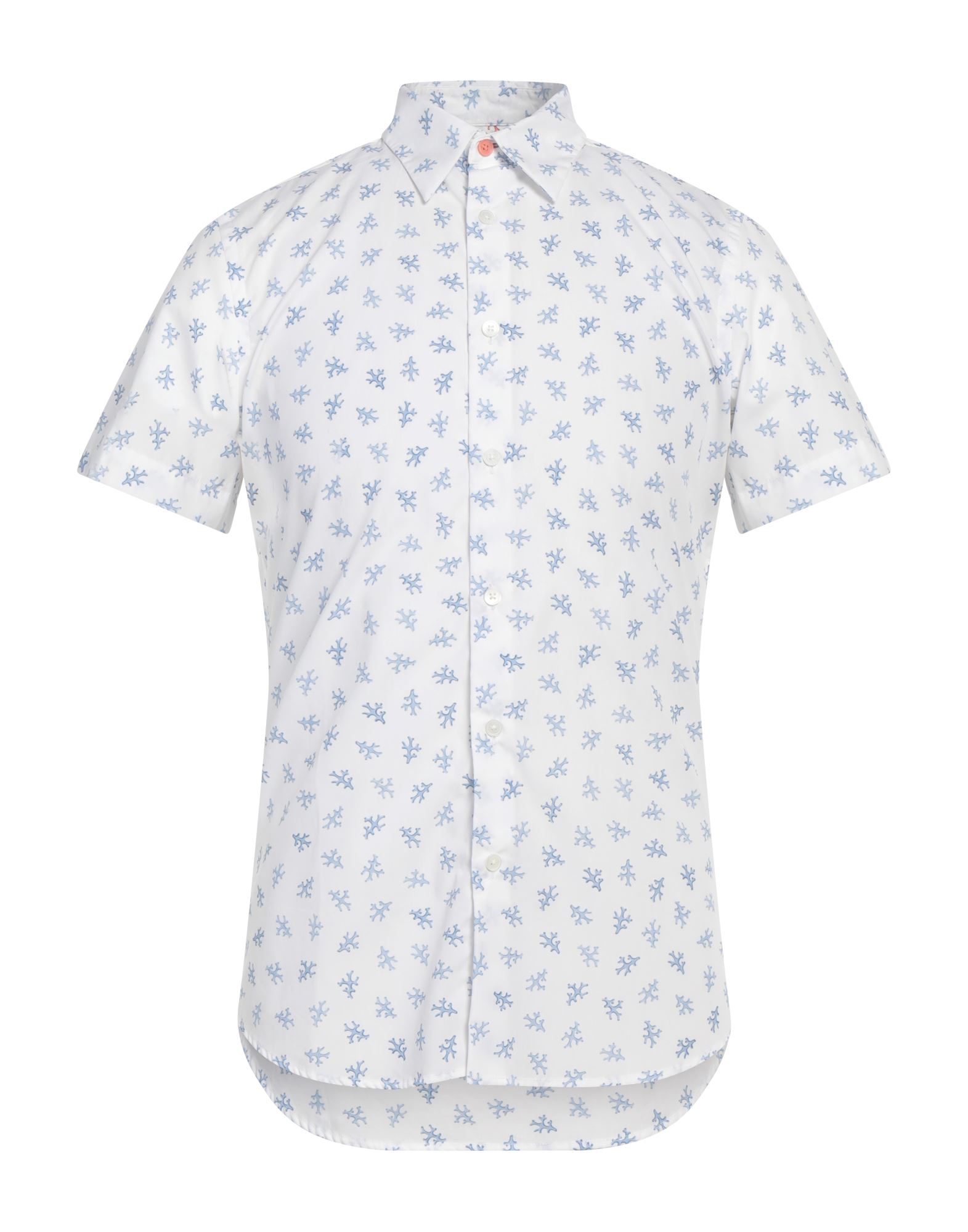 레귤러 셔츠, 우븐, 멀티컬러 패턴, 장식 부착 없음, 클래식 칼라, 쇼트 슬리브, 버튼 여밈, 동물성 비섬유 자재 함유, 세탁기로 세탁, 표백 금지, 건조기 사용불가, 이 브랜드는 사이즈가 크게 나옵니다. 이미지