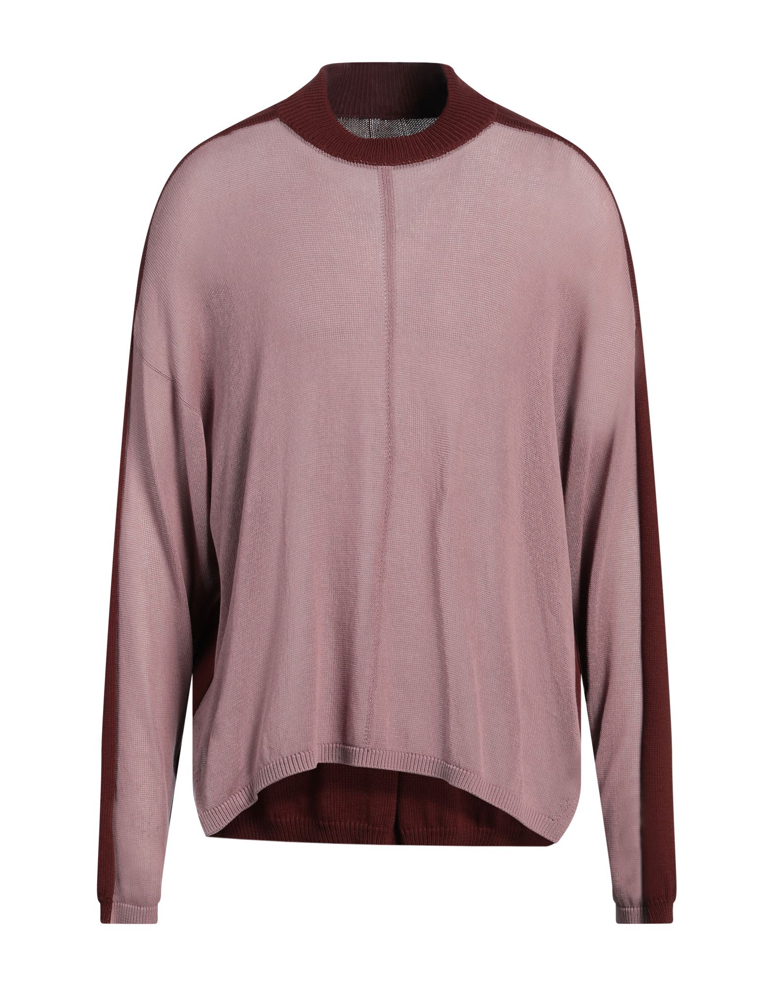 니트 소재, 라이트웨이트 니트, 투톤 패턴, 장식 부착 없음, 목 넥, 롱 슬리브, 사이드 슬릿 헴라인, 손세탁 또는 드라이클리닝, 표백 금지, 건조기 사용불가. 이미지