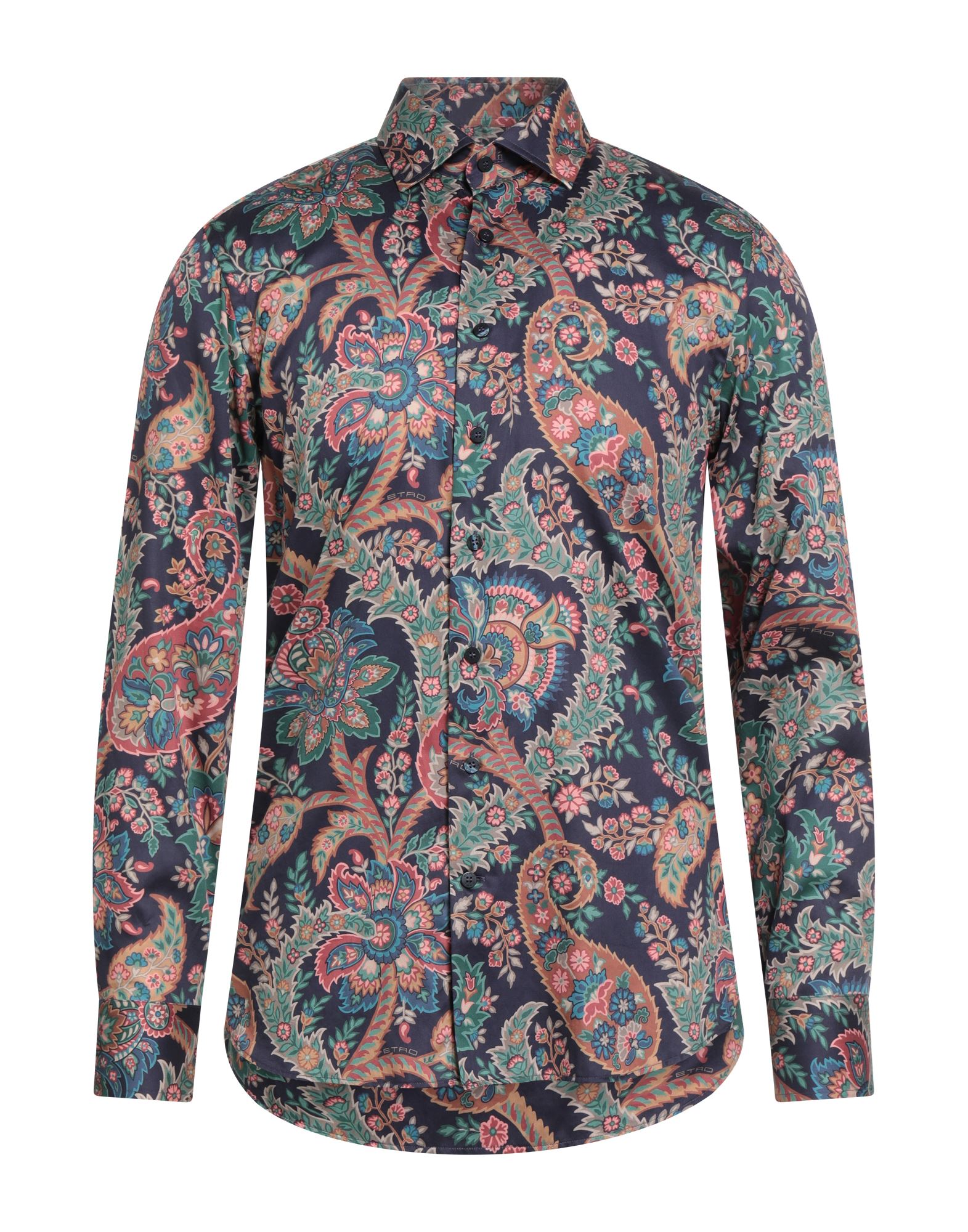 레귤러 셔츠, 우븐, 페이즐리 패턴, 장식 부착 없음, 클래식 칼라, 롱 슬리브, 버튼 커프스, 버튼 여밈, 세탁기 세탁 또는 드라이클리닝, 표백 금지, 건조기 사용불가. 이미지