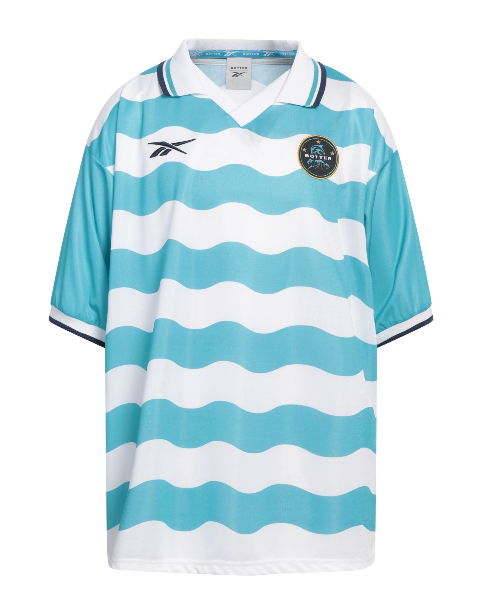 우븐, 저지, 스트라이프, 브랜드 로고, 폴로 칼라, 쇼트 슬리브, 세탁기로 세탁, 표백 금지, 건조기 사용불가. 이미지