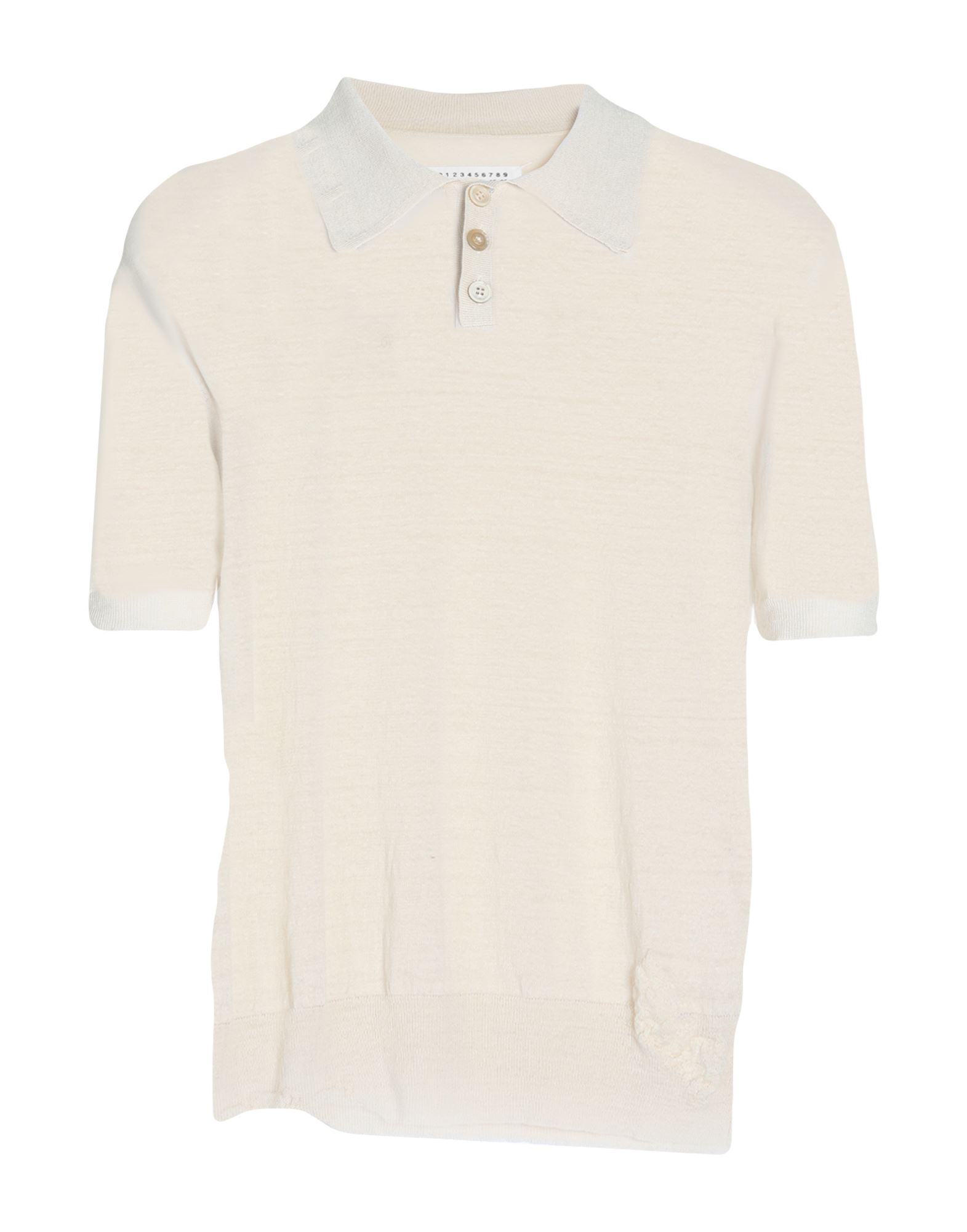 니트 소재, 장식 부착 없음, 투톤 패턴, 폴로 칼라, 쇼트 슬리브, 버튼 여밈, 포켓 없음, 라이트웨이트 니트. 이미지