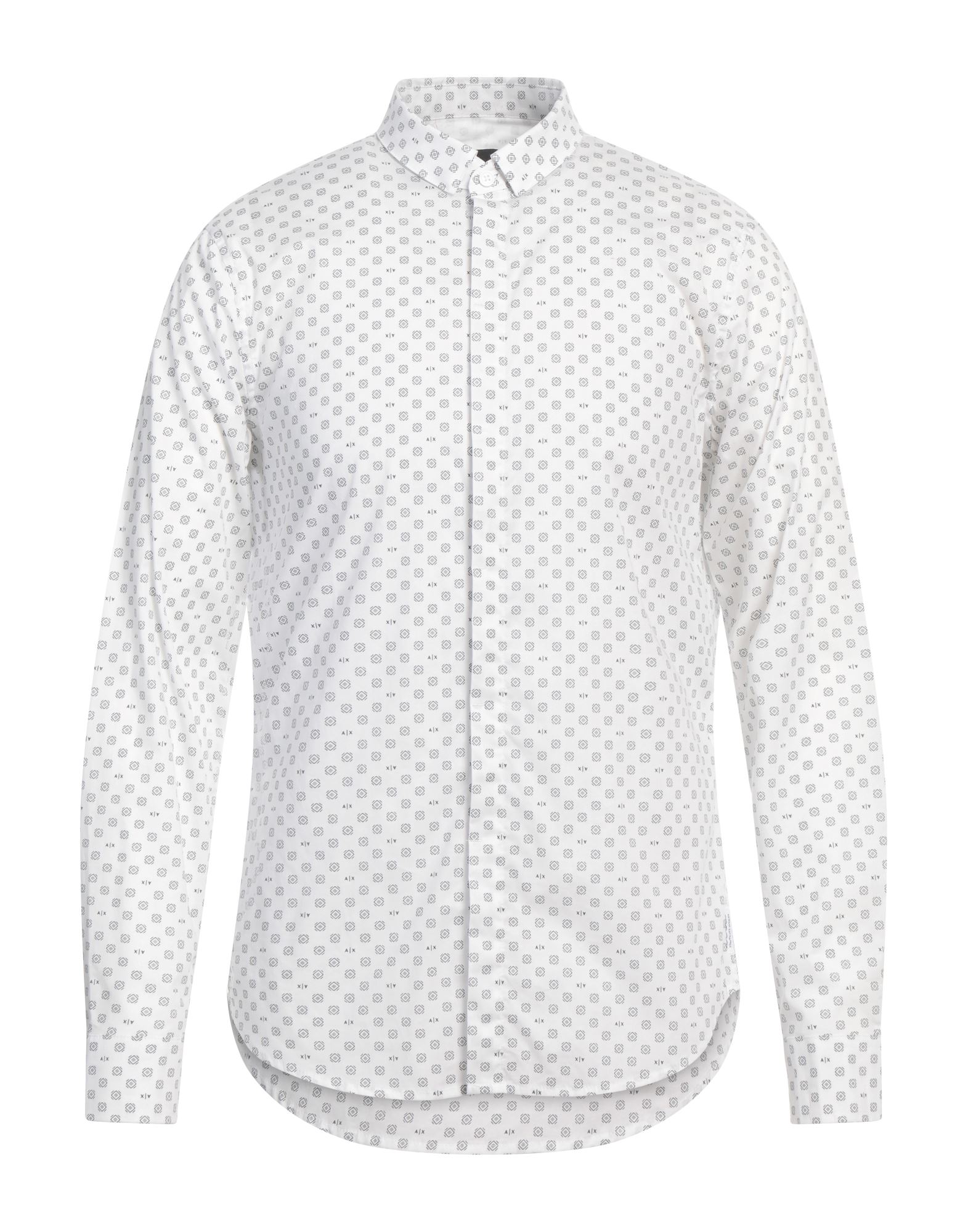 슬림 셔츠, 포플린, 멀티컬러 패턴, 브랜드 로고, 클래식 칼라, 롱 슬리브, 버튼 커프스, 버튼 여밈, 스트레치, 세탁기로 세탁, 표백 금지, 건조기 사용불가. 이미지