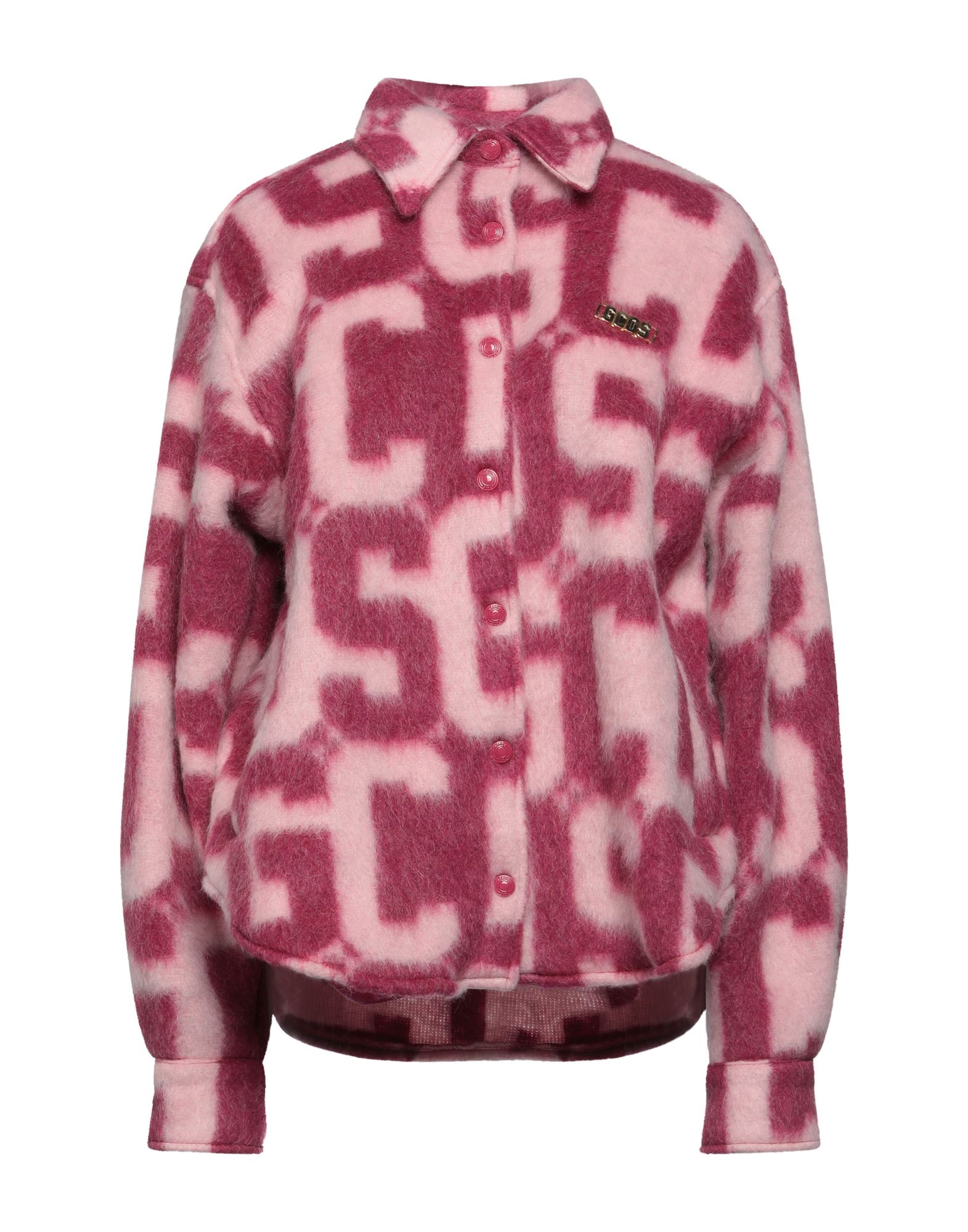 브러시드 펠트, 브랜드 로고, 투톤 패턴, 클래식 칼라, 롱 슬리브, 스냅버튼 커프스, 스냅버튼 여밈, 멀티 포켓, 셔츠 자켓. 이미지