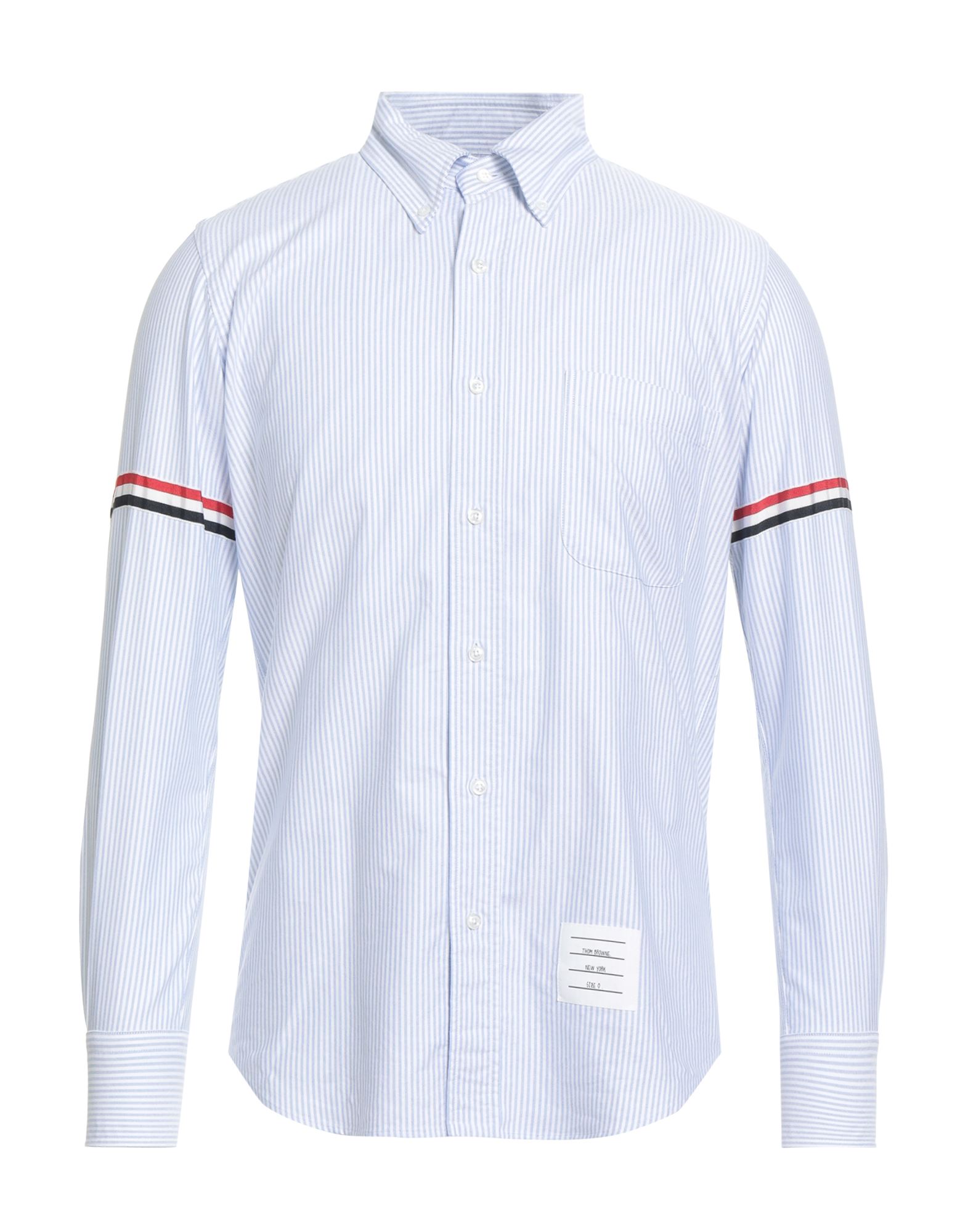 레귤러 셔츠, 옥스포드, 스트라이프, 브랜드 로고, 그로그랭 트림, 버튼다운 칼라, 롱 슬리브, 버튼 커프스, 버튼 여밈, 포켓 1개, 세탁기 세탁 또는 드라이클리닝, 표백 금지, 건조기 사용불가. 이미지