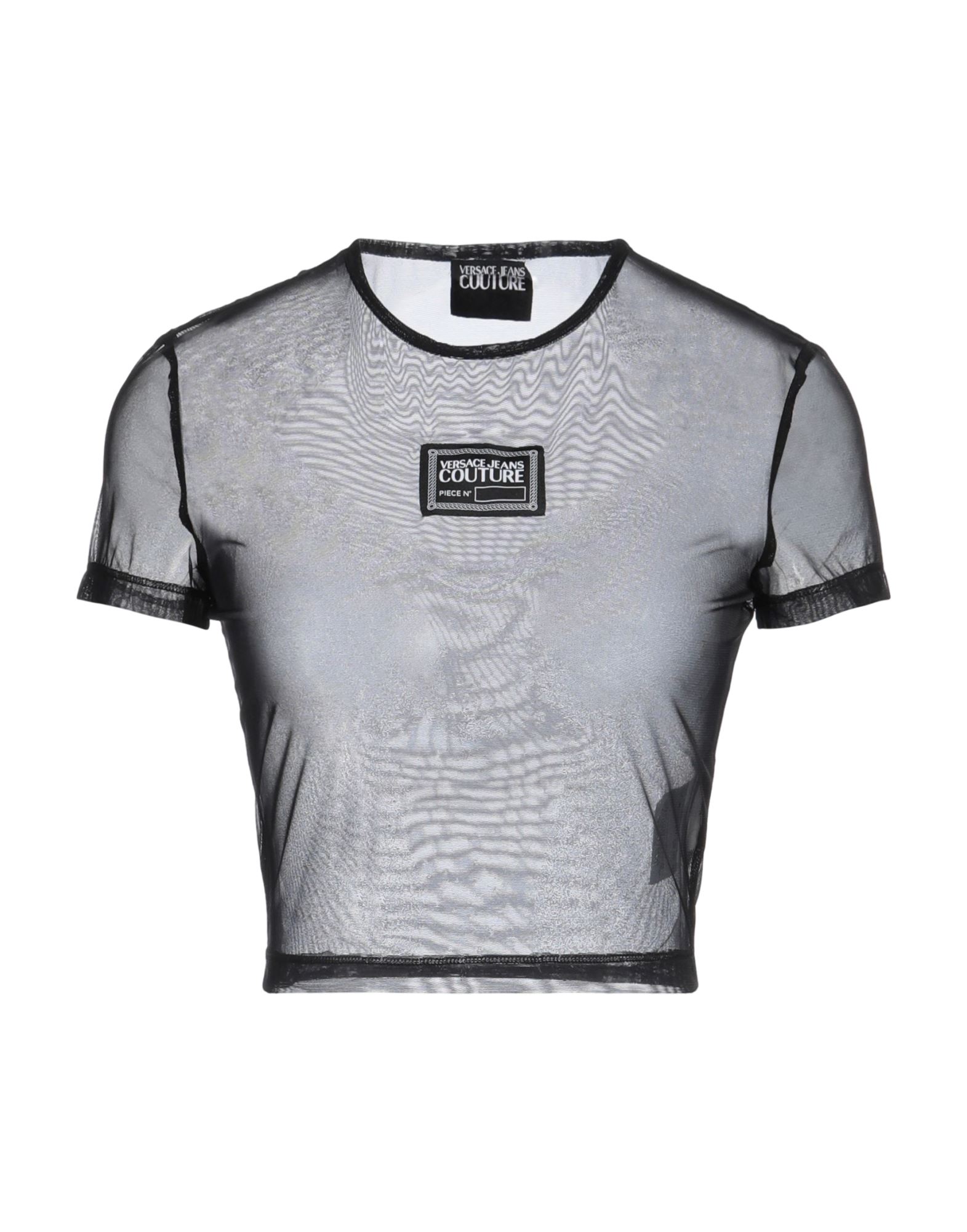 크롭 탑, 튤, 솔리드 컬러, 브랜드 로고, 크루넥, 쇼트 슬리브, 스트레치, 세탁기 세탁 또는 드라이클리닝, 표백 금지, 건조기 사용불가, 이 브랜드는 사이즈가 작게 나옵니다. 이미지