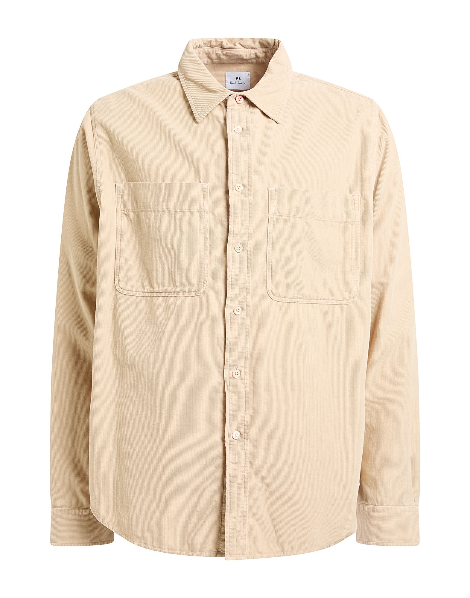 레귤러 셔츠, 코듀로이, 브랜드 로고, 솔리드 컬러, 클래식 칼라, 롱 슬리브, 버튼 커프스, 버튼 여밈, 포켓 2개, 이 아이템에는 인증된 오가닉 섬유가 포함되어 있습니다., 손세탁 또는 드라이클리닝, 표백 금지, 건조기 사용불가, 이 브랜드는 사이즈가 크게 나옵니다. 이미지