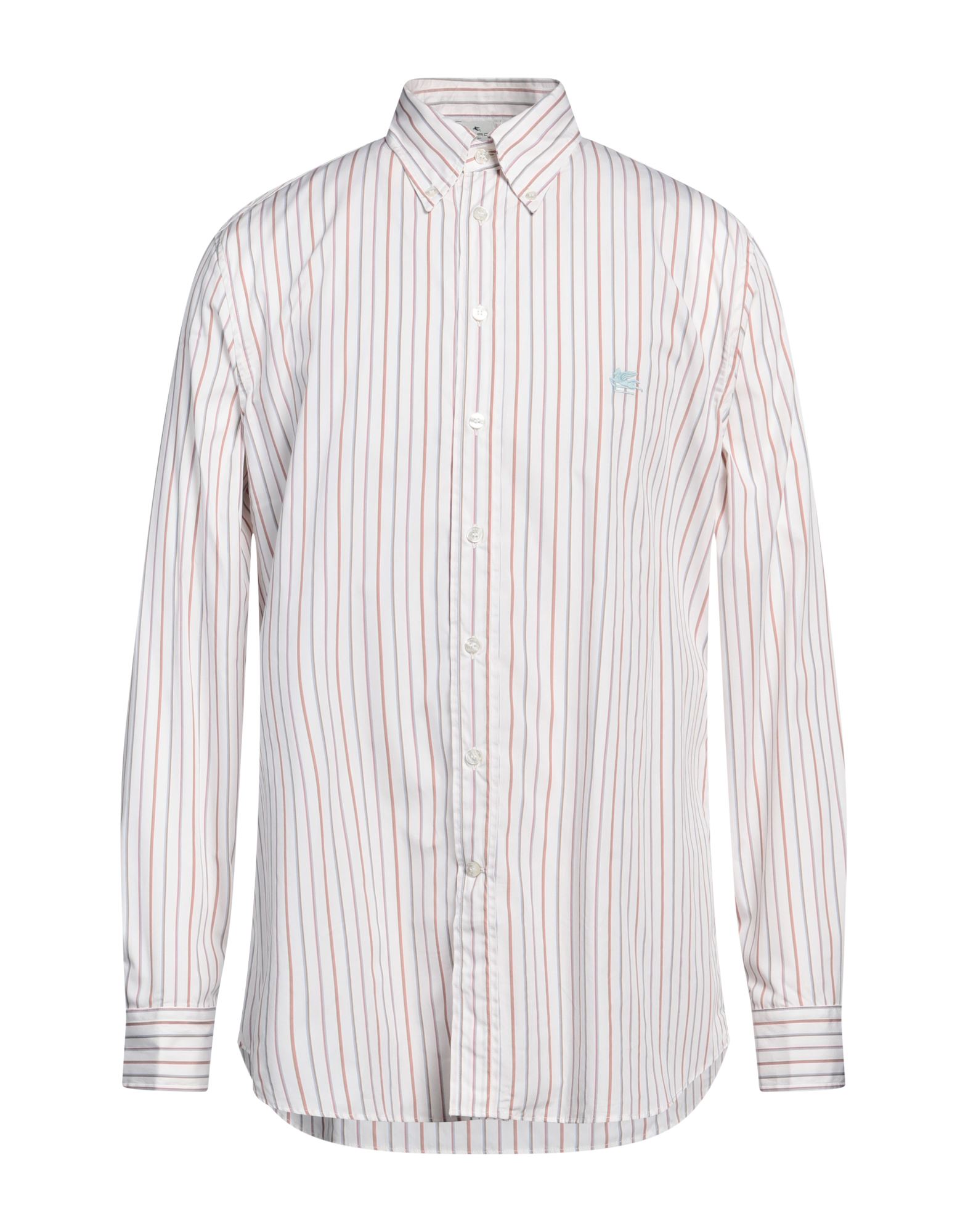 우븐, 자수 로고 장식, 스트라이프, 버튼다운 칼라, 롱 슬리브, 버튼 커프스, 버튼 여밈, 포켓 없음, 세탁기 세탁 또는 드라이클리닝, 표백 금지, 건조기 사용불가, 레귤러 셔츠. 이미지