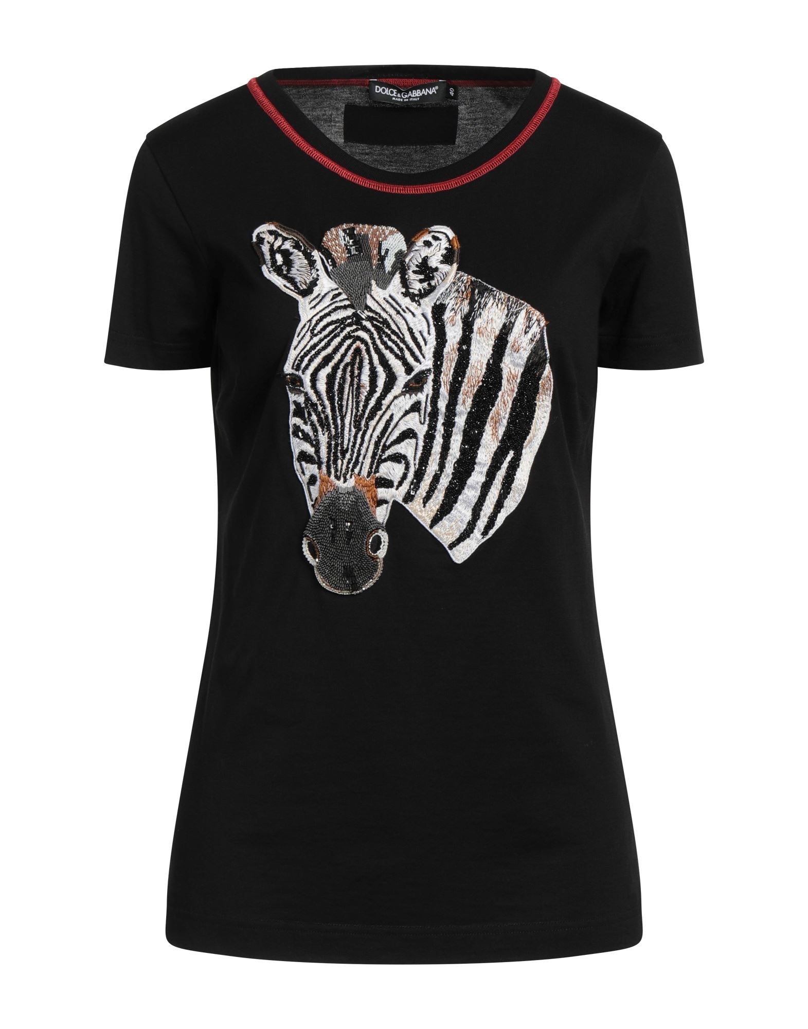 저지, 자수, 비즈, 장식 디테일 솔리드 컬러, 라운드 네크라인, 쇼트 슬리브, 포켓 없음. 이미지