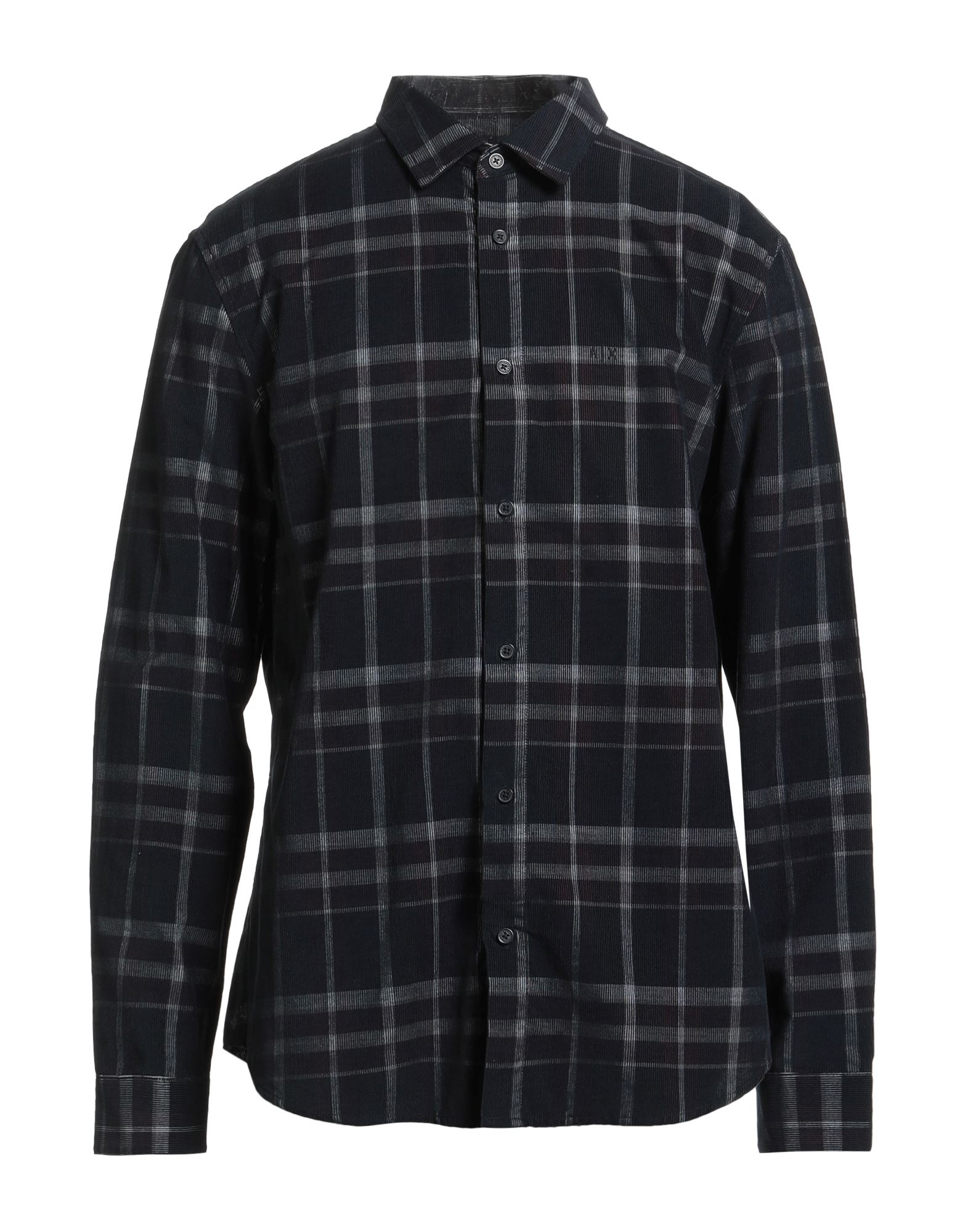 레귤러 셔츠, 코듀로이, 타탄체크, 브랜드 로고, 클래식 칼라, 롱 슬리브, 버튼 여밈, 세탁기로 세탁, 표백 금지, 건조기 사용불가. 이미지