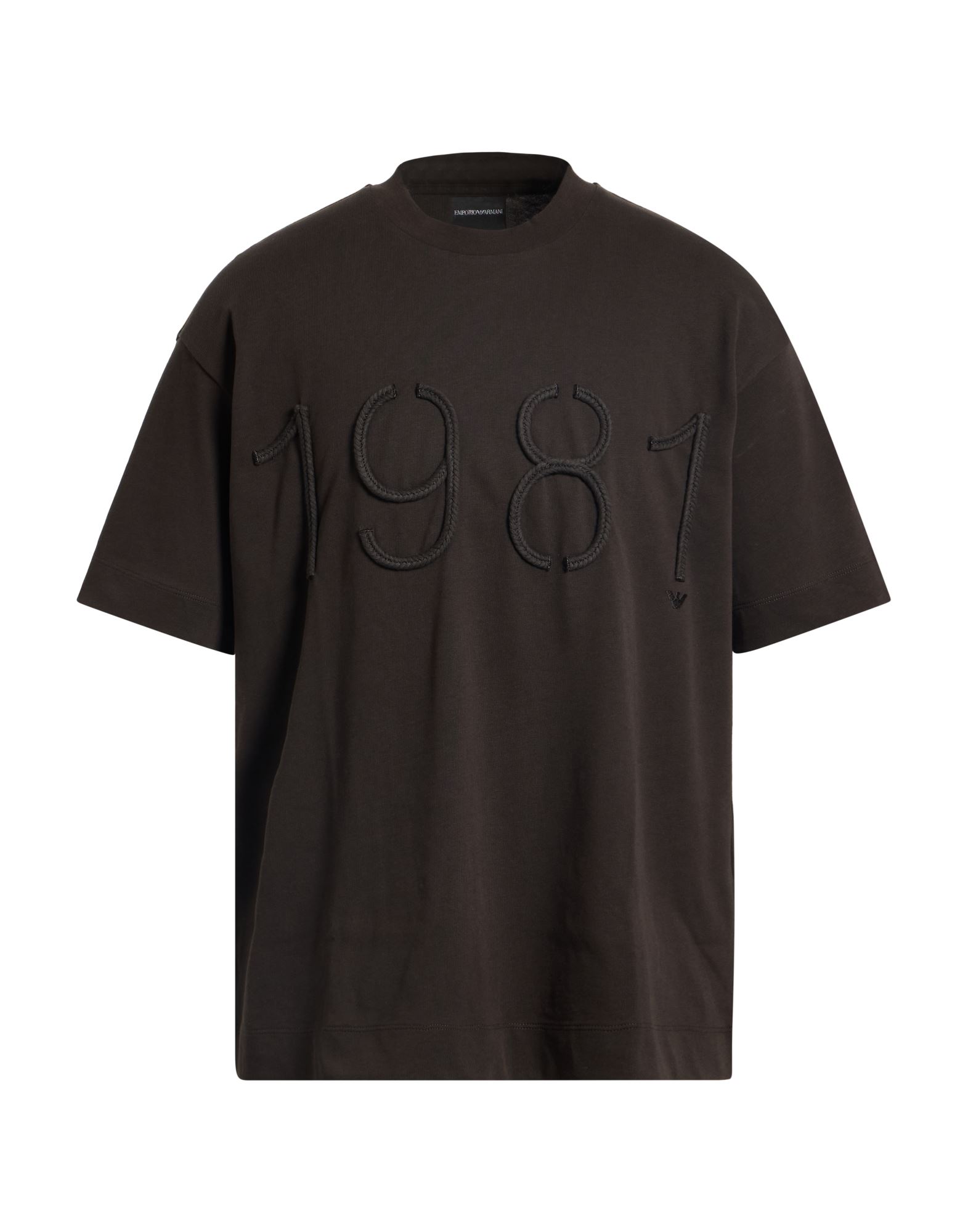 티셔츠, 저지, 장식 디테일 솔리드 컬러, 브랜드 로고, 장식 효과, 크루넥, 쇼트 슬리브, 세탁기로 세탁, 표백 금지, 건조기 사용불가. 이미지